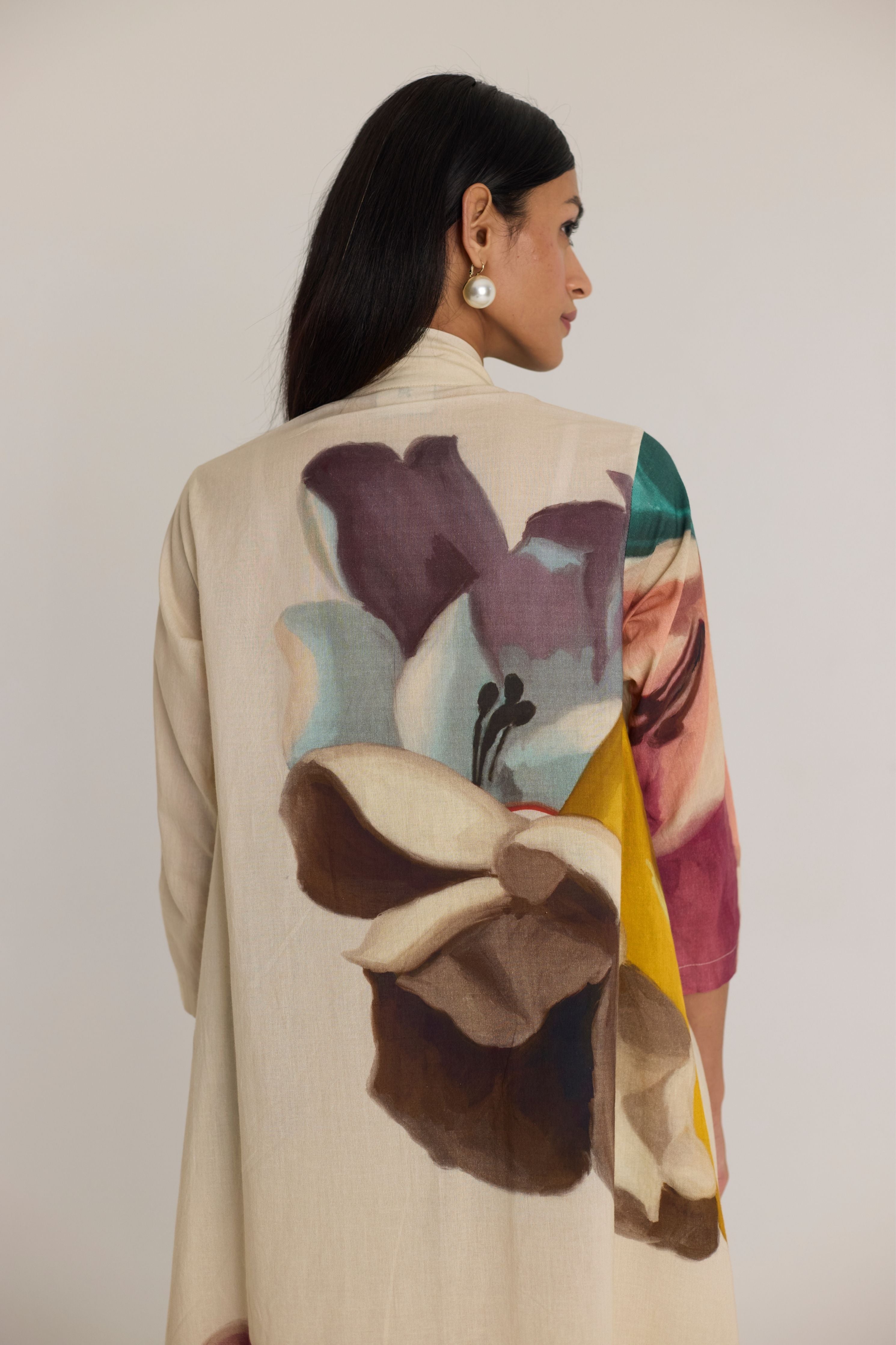 Lila Long V Neck Kurta