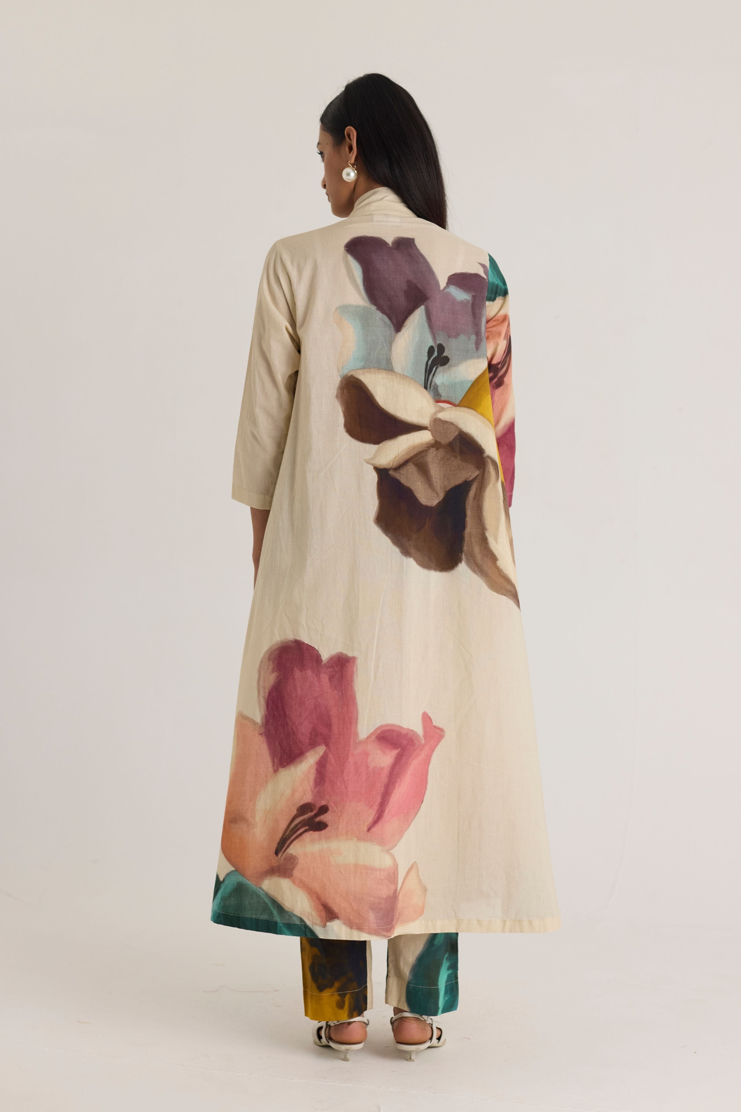 Lila Long V Neck Kurta