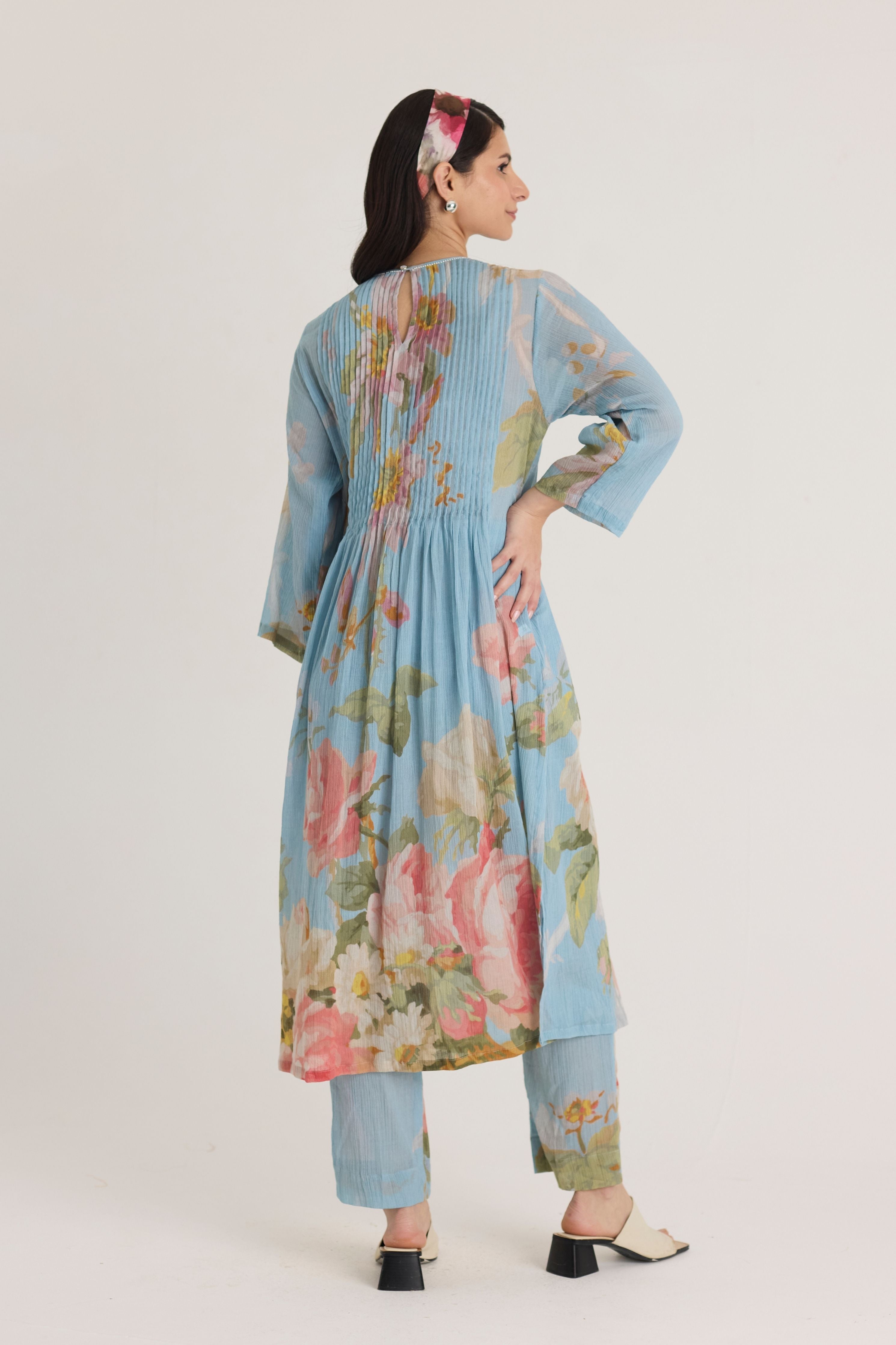 Taffy Pintucks Kurta Set