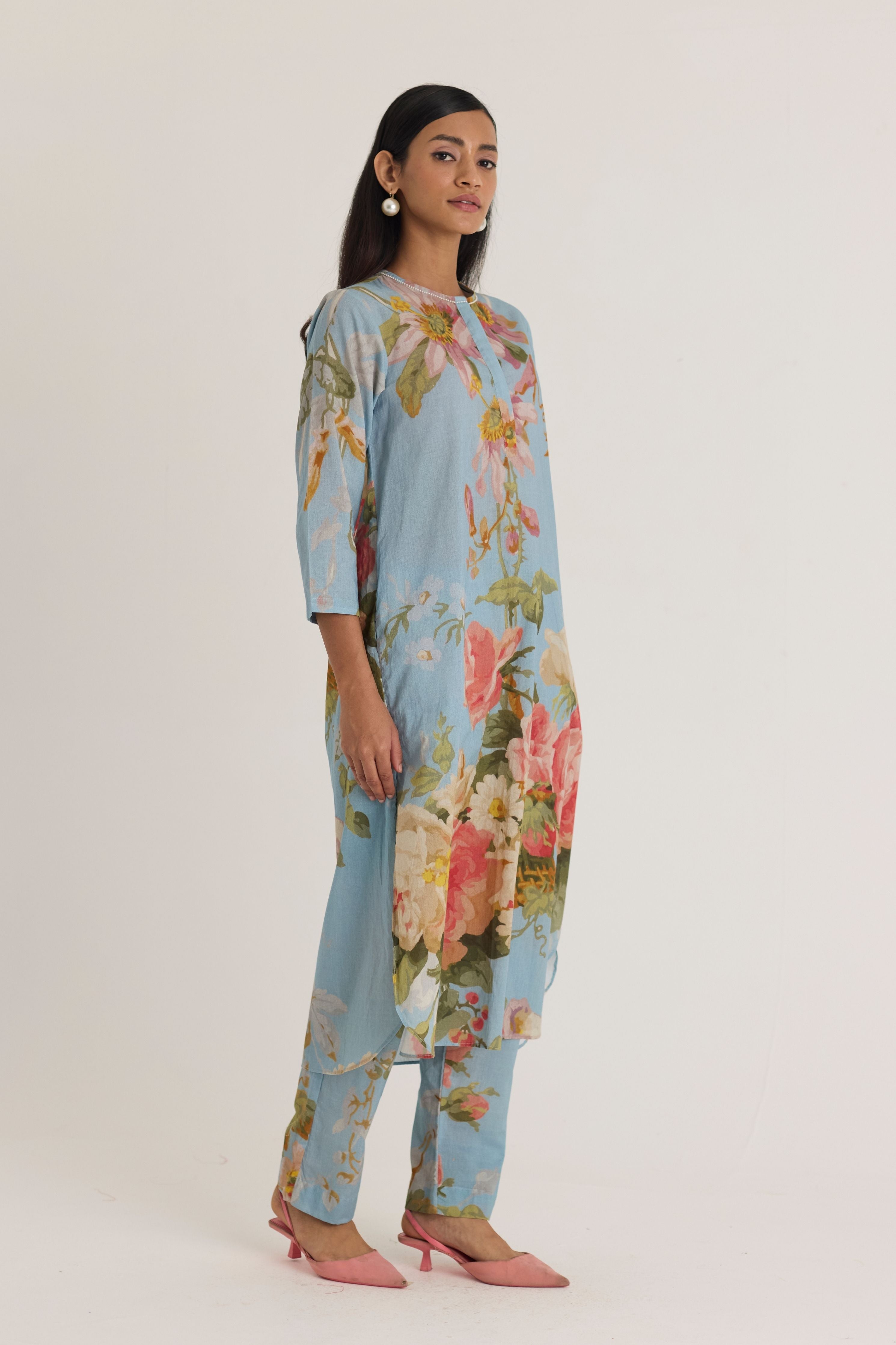 Taffy Long Cotton Kurta Set