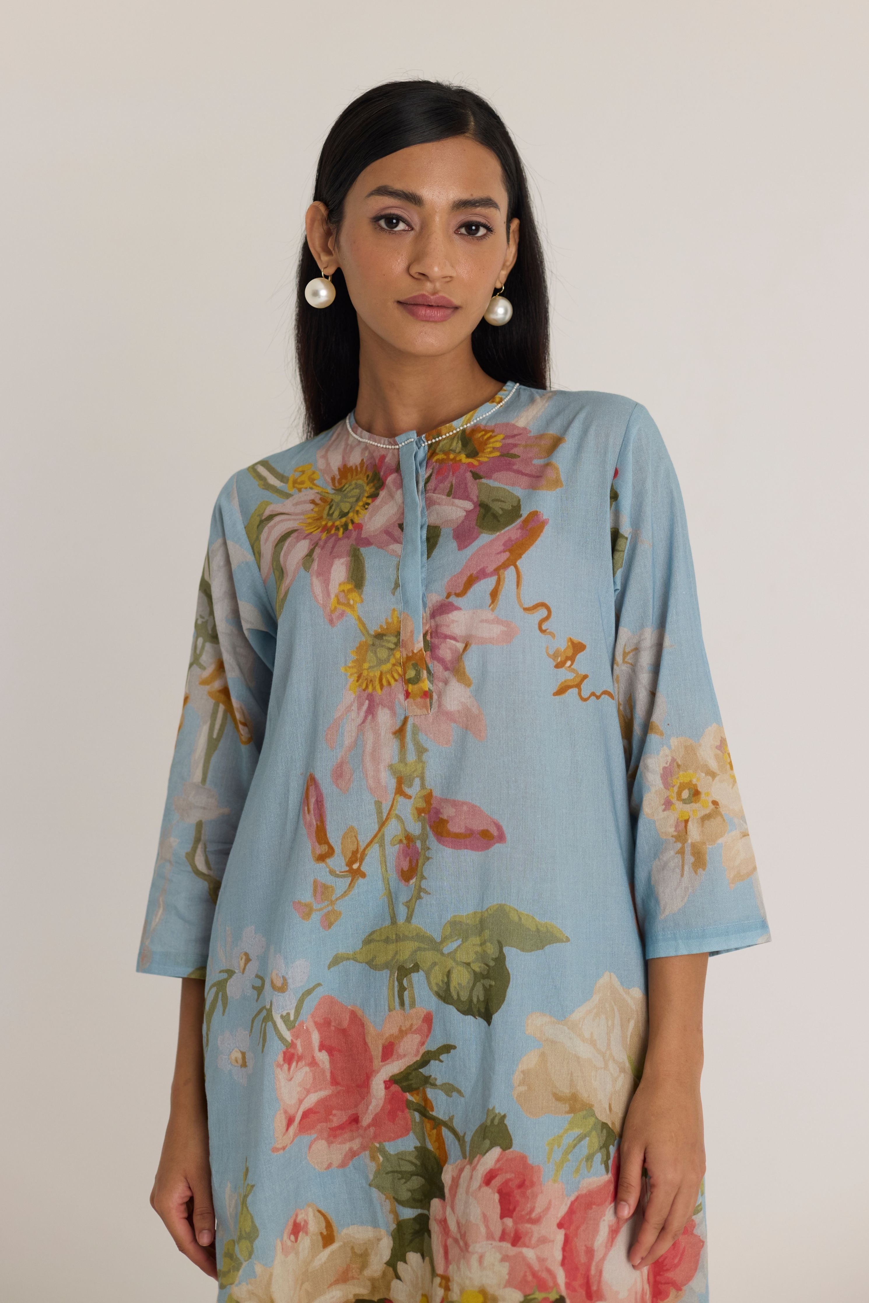 Taffy Long Cotton Kurta Set