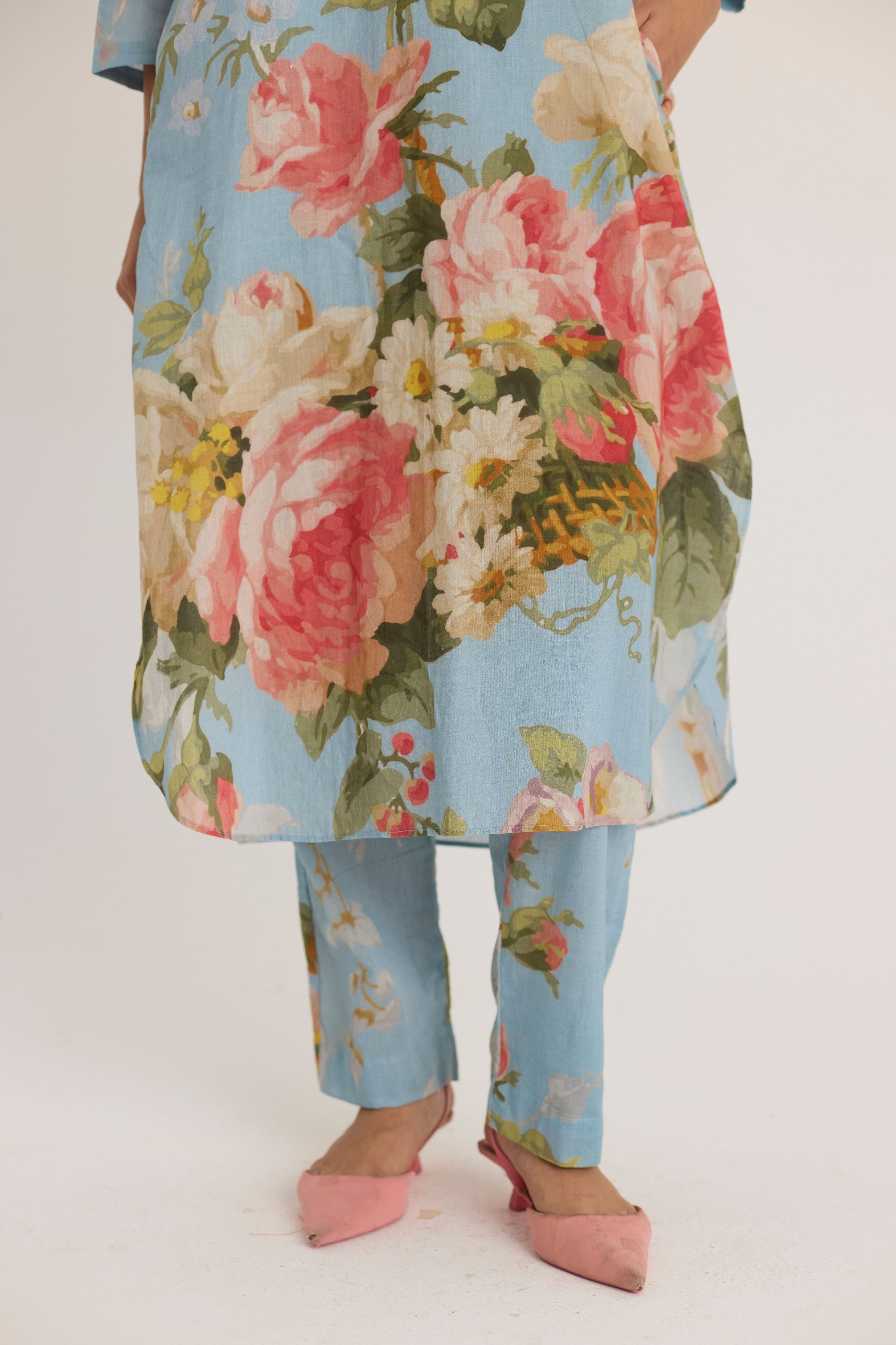 Taffy Long Cotton Kurta Set