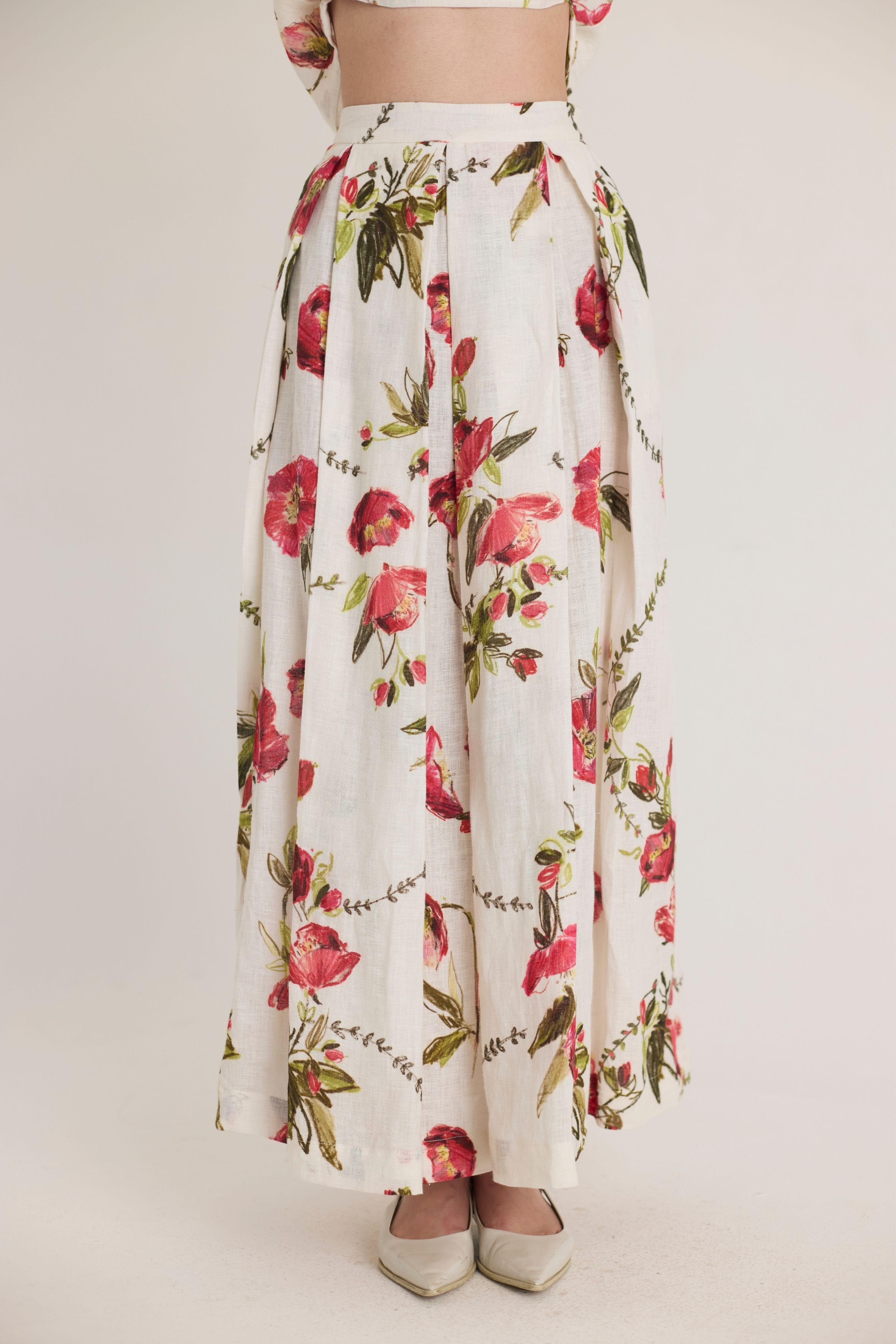 Rosita Linen Top & Skirt Set