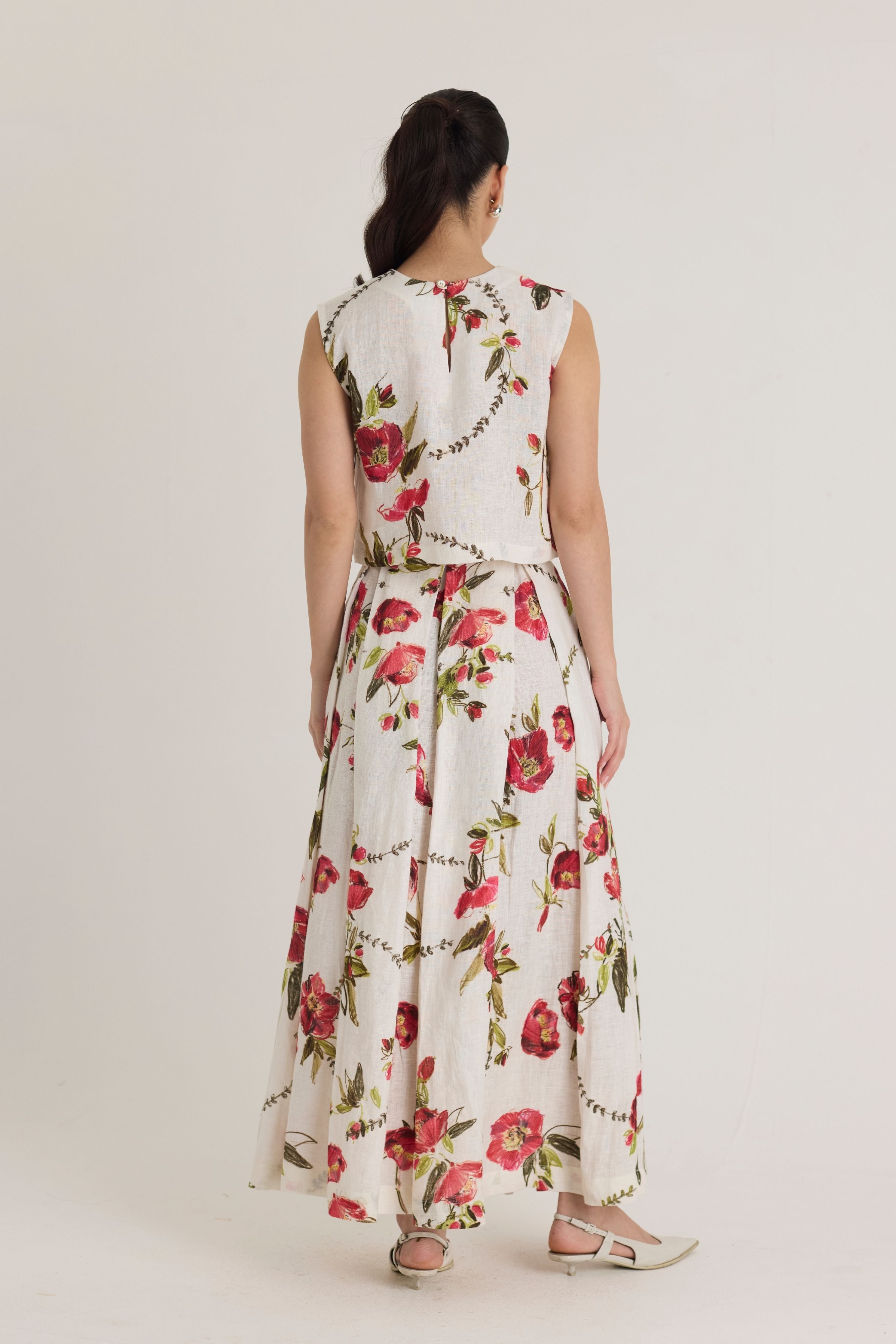 Rosita Linen Top & Skirt Set