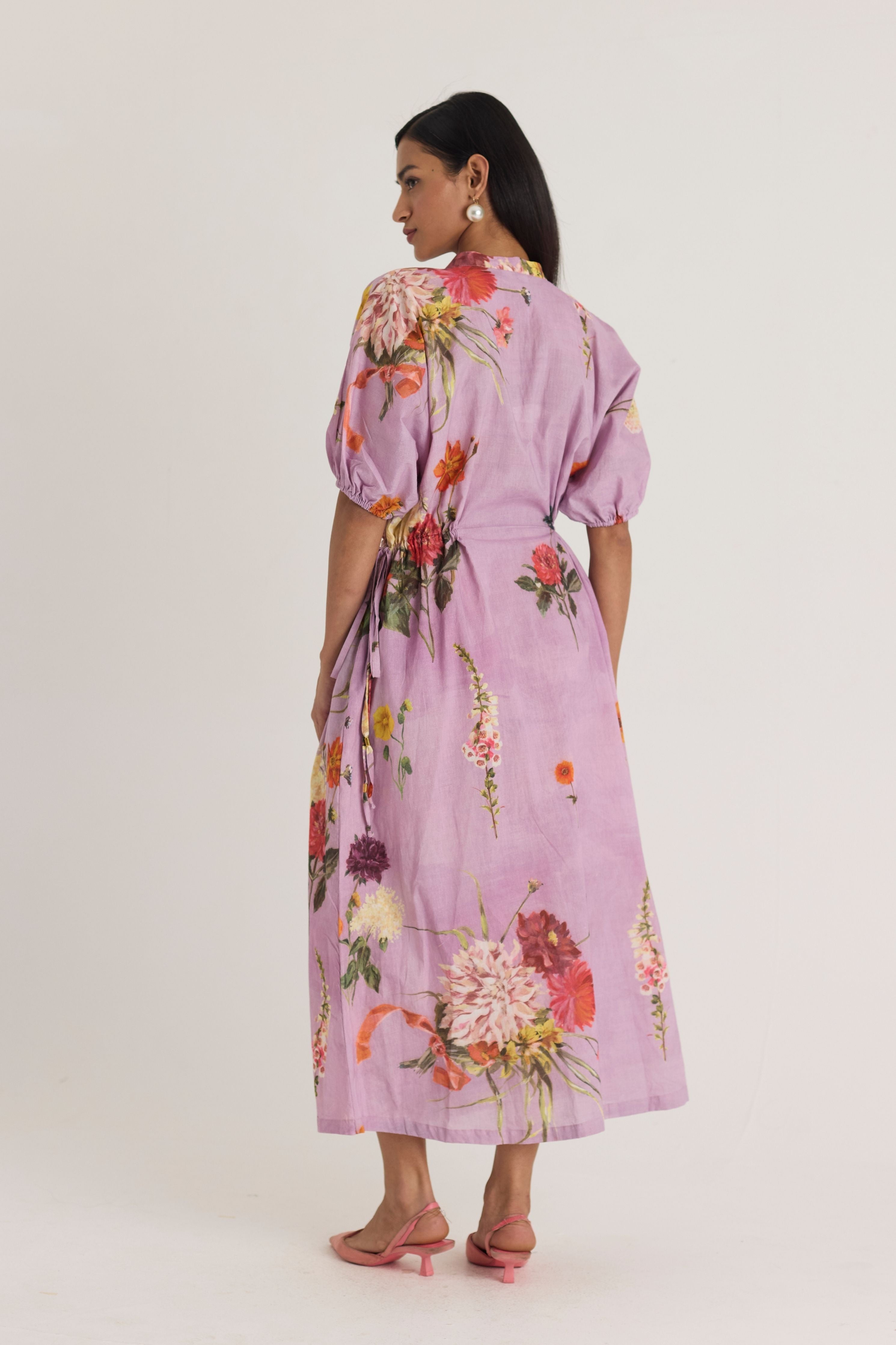 Giggle Berry Lilac Side Tie Up Dress