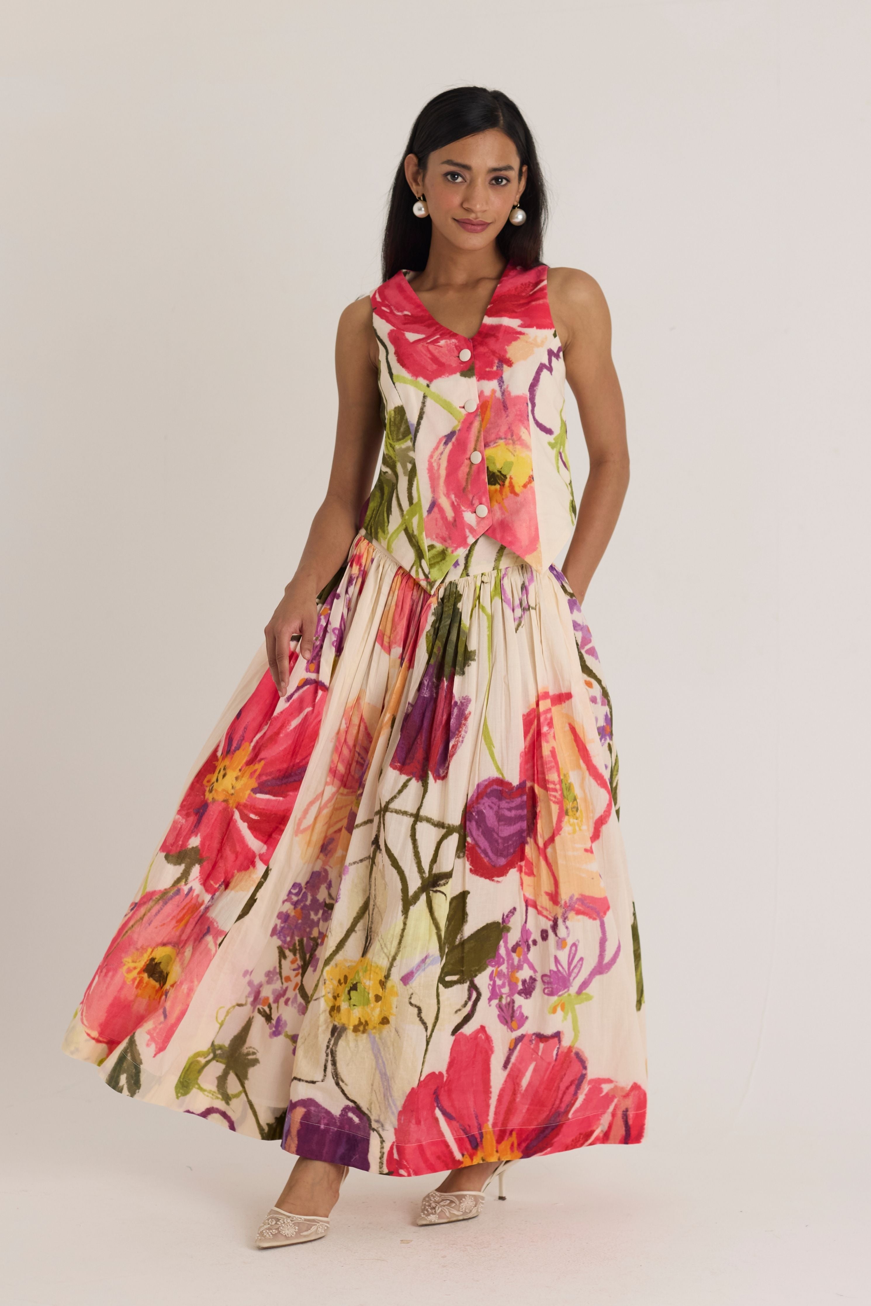 Dolly White Waistcoat & Skirt Set