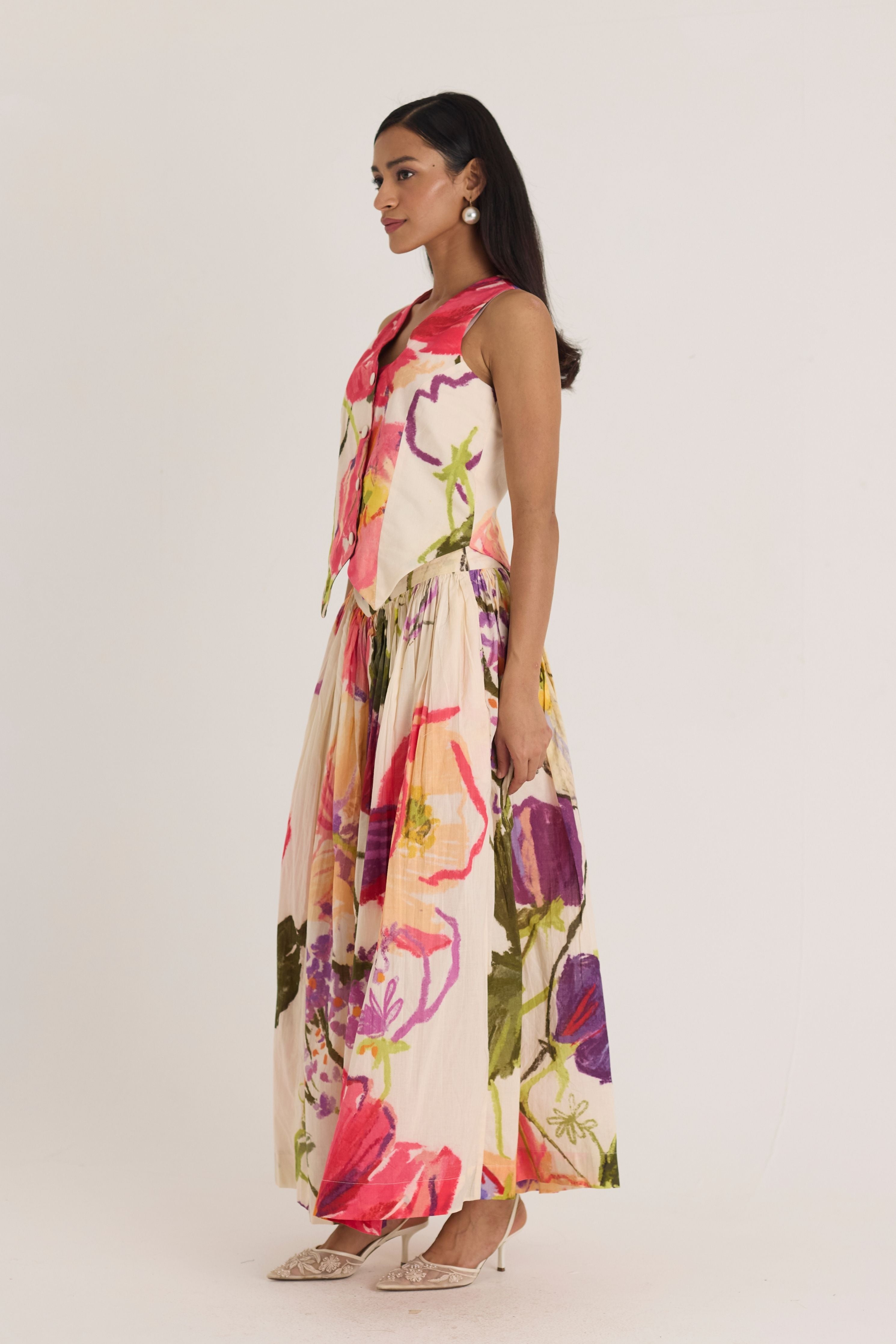 Dolly White Waistcoat & Skirt Set