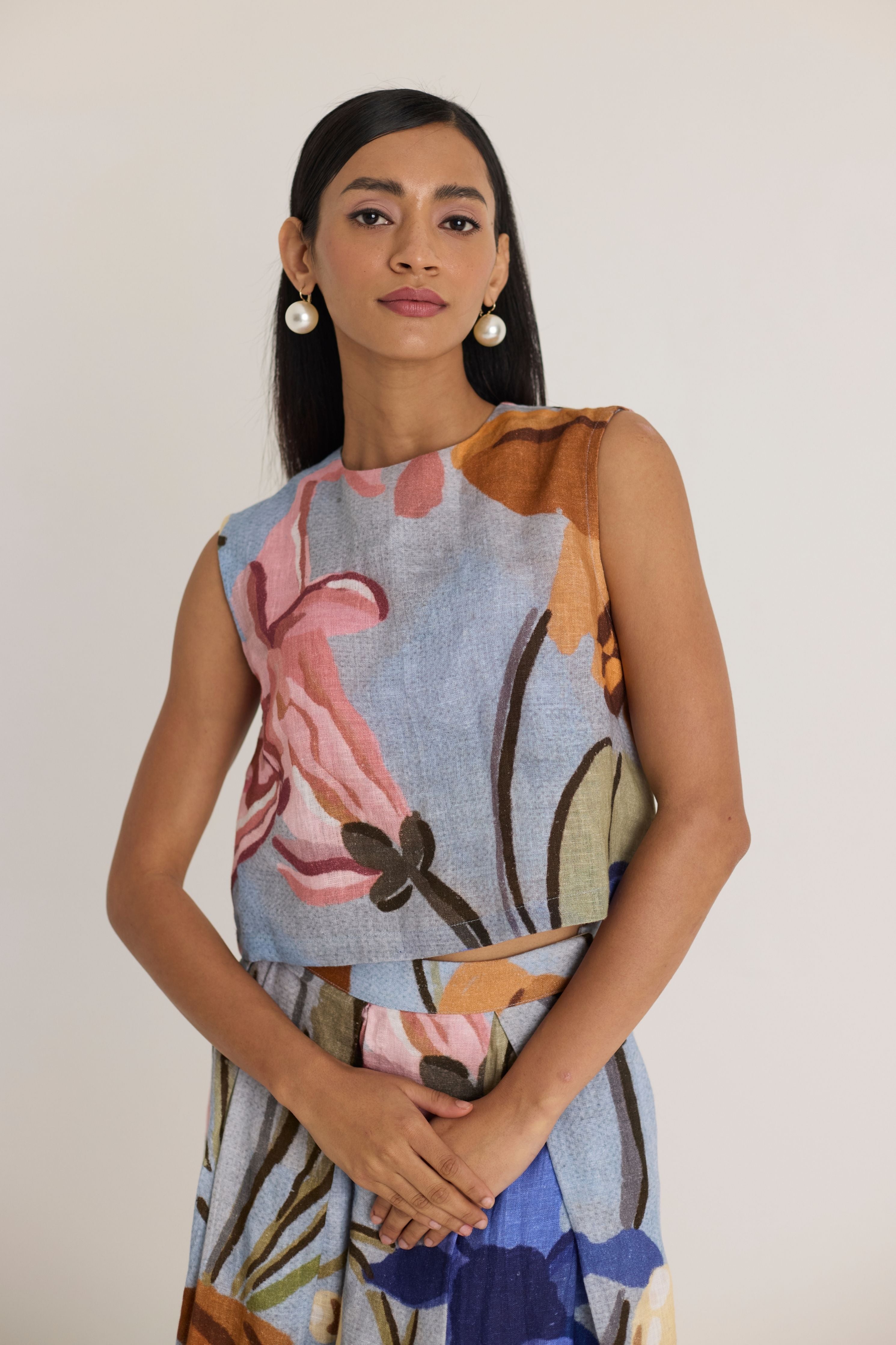 Nico Linen Top & Skirt Set