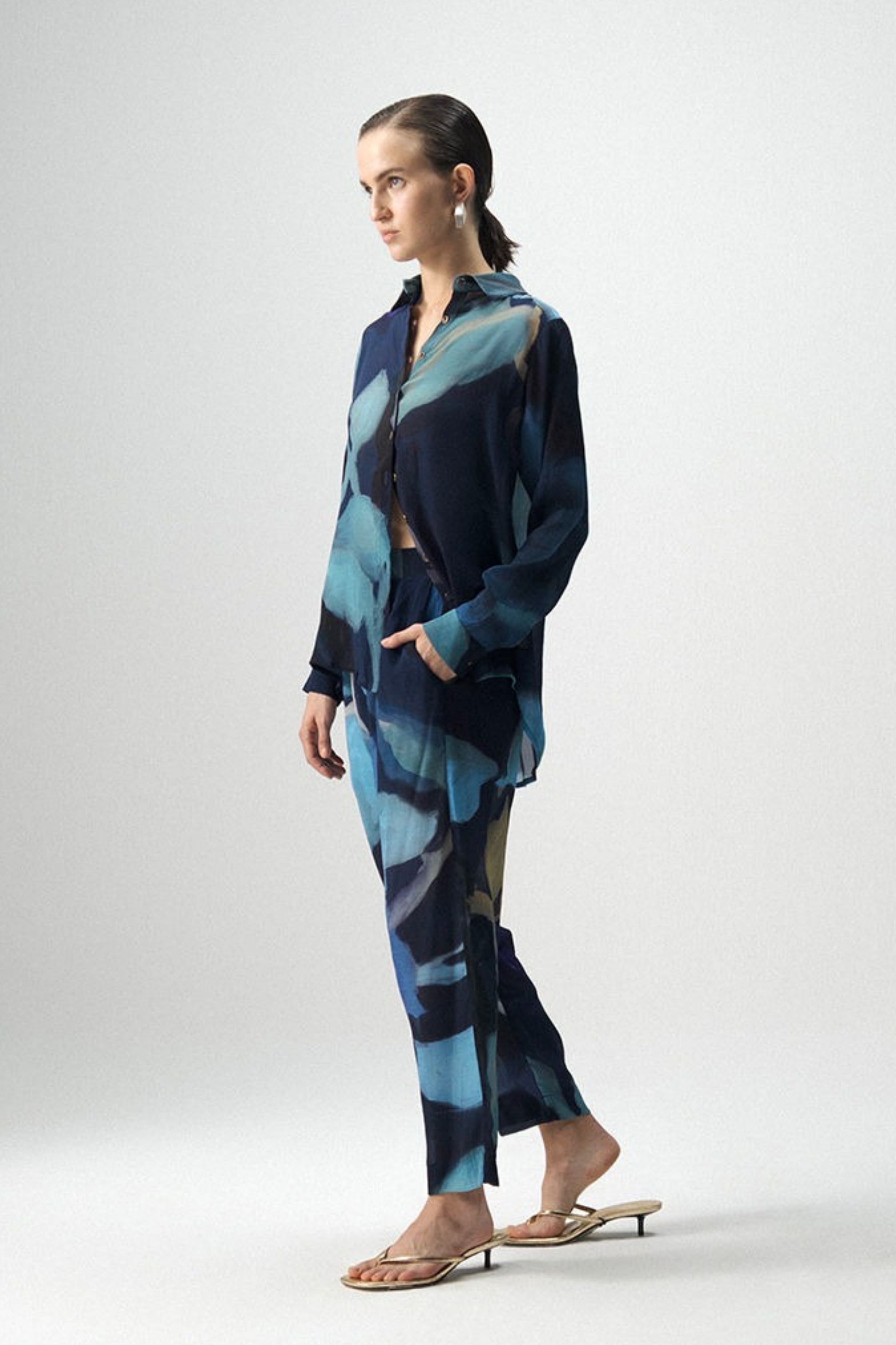 Blue Lagoon Crepe Co-Ord Set