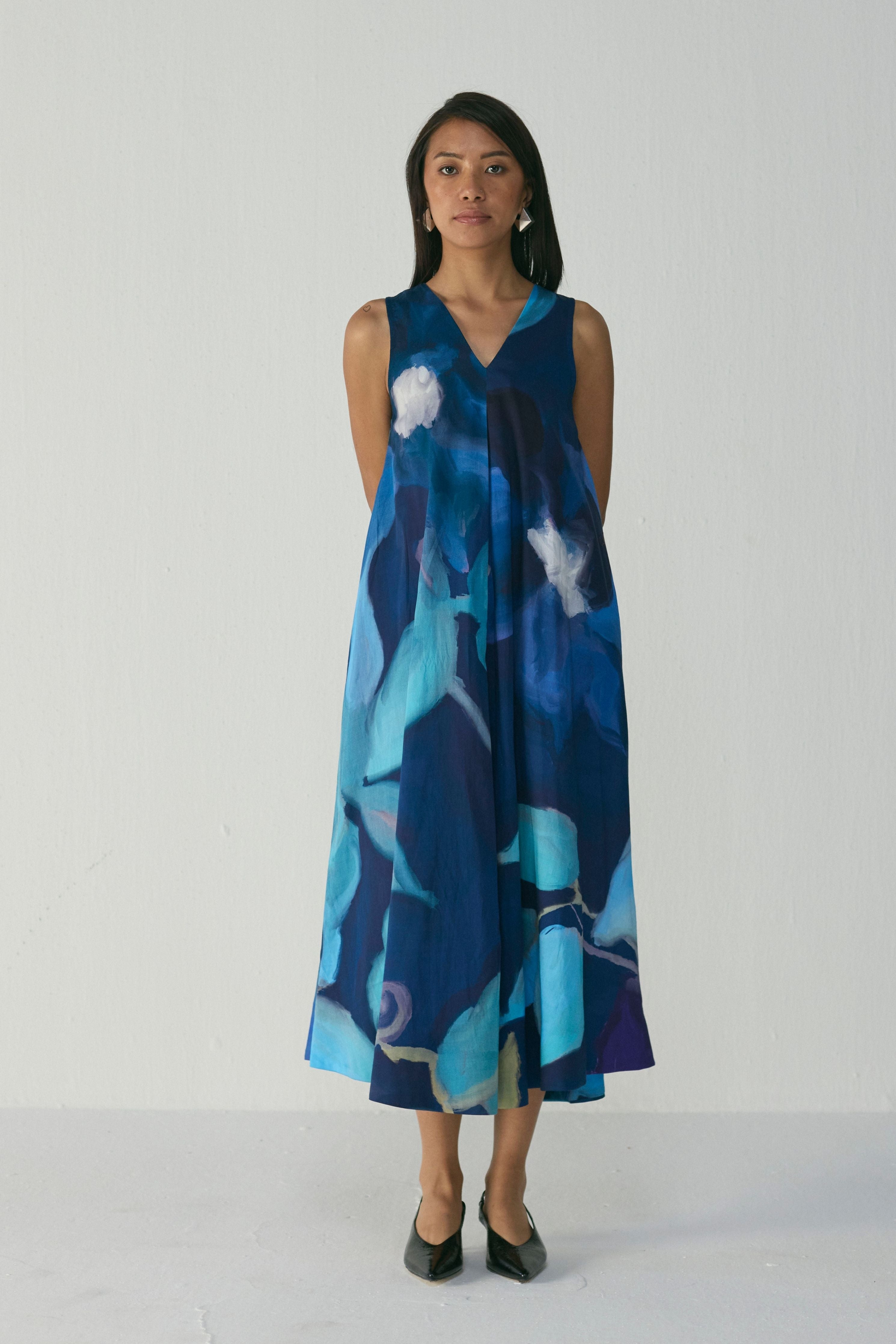 Blue Lagoon V Neck Dress