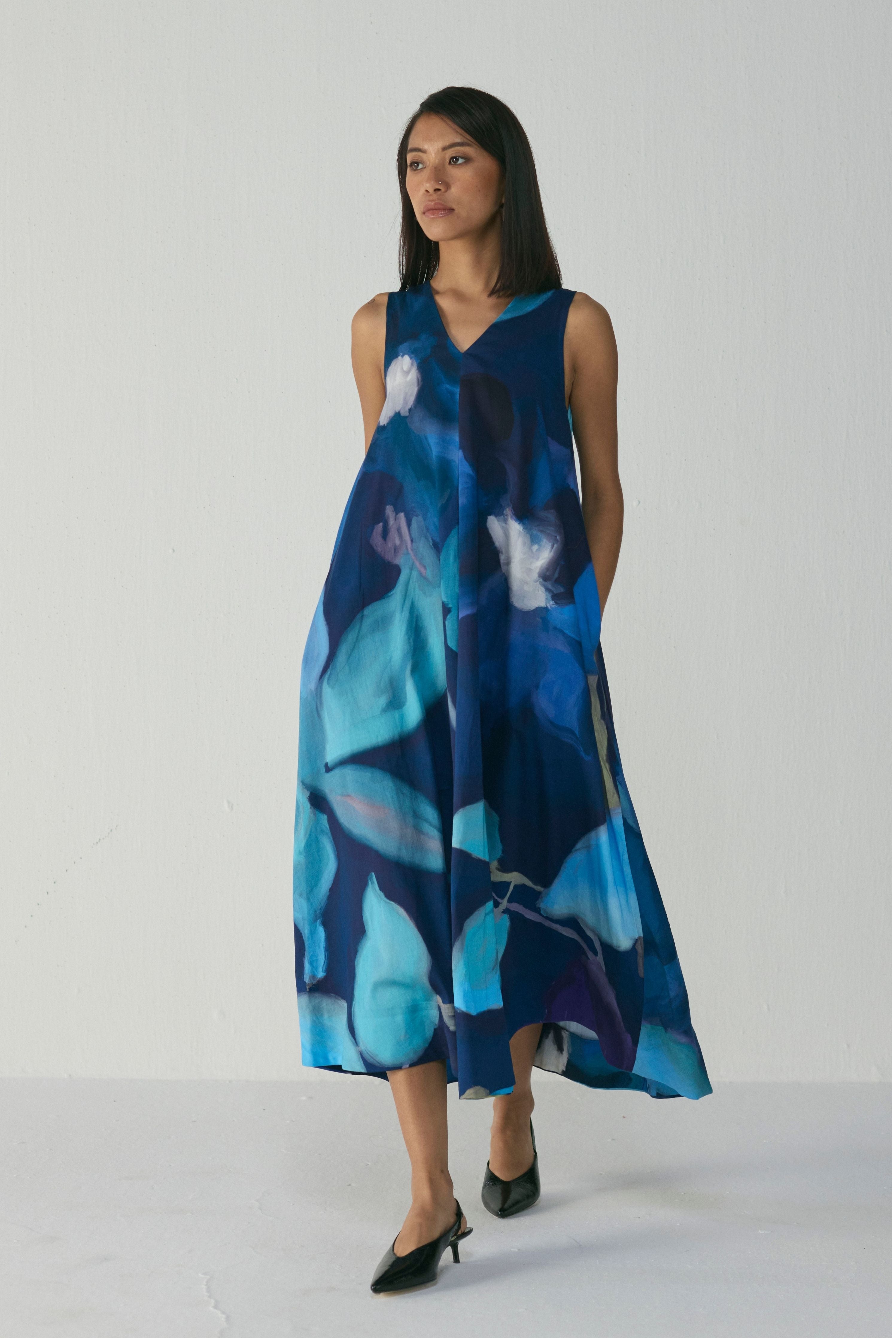 Blue Lagoon V Neck Dress