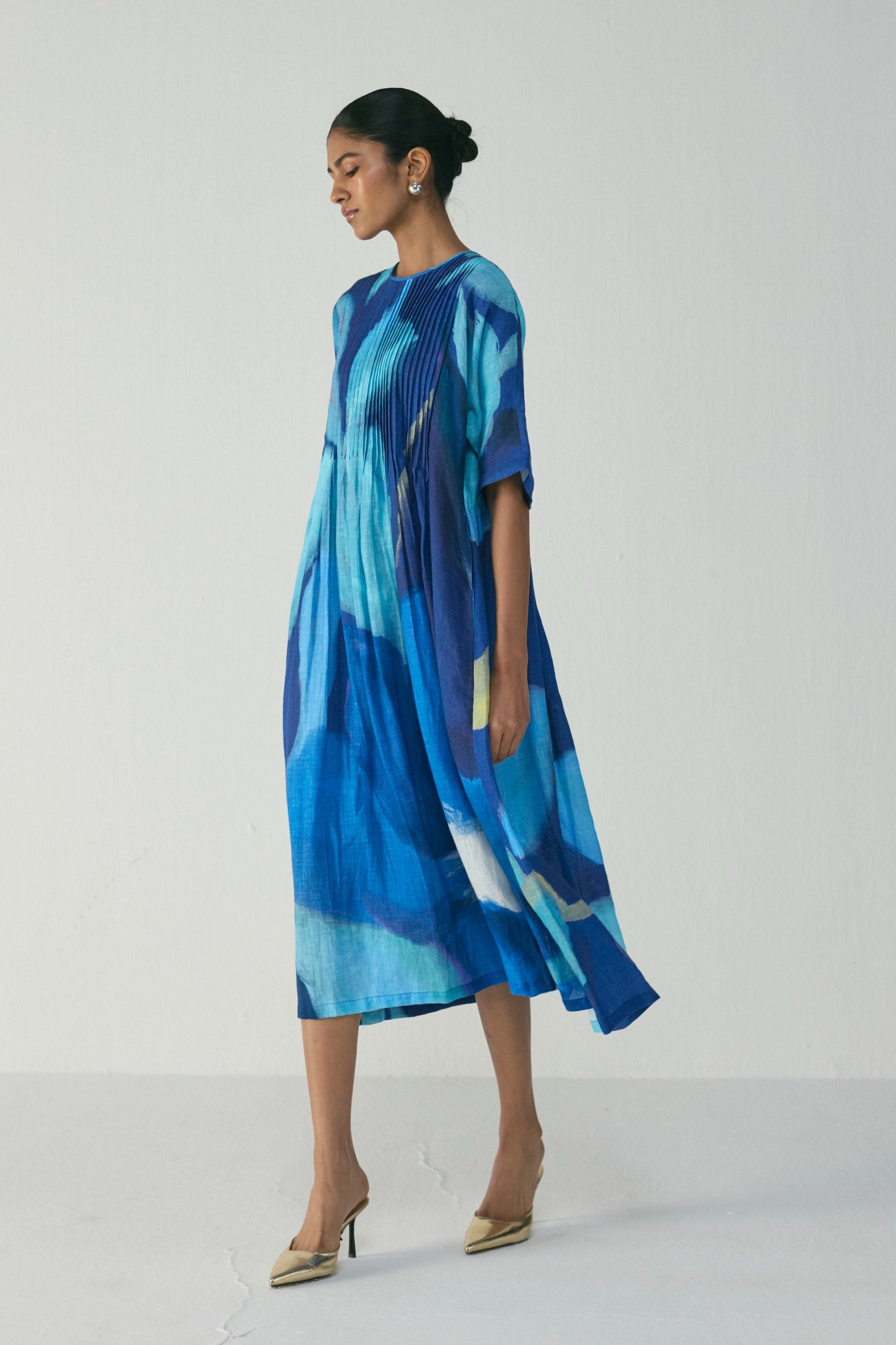 Blue Lagoon Pintucks Dress