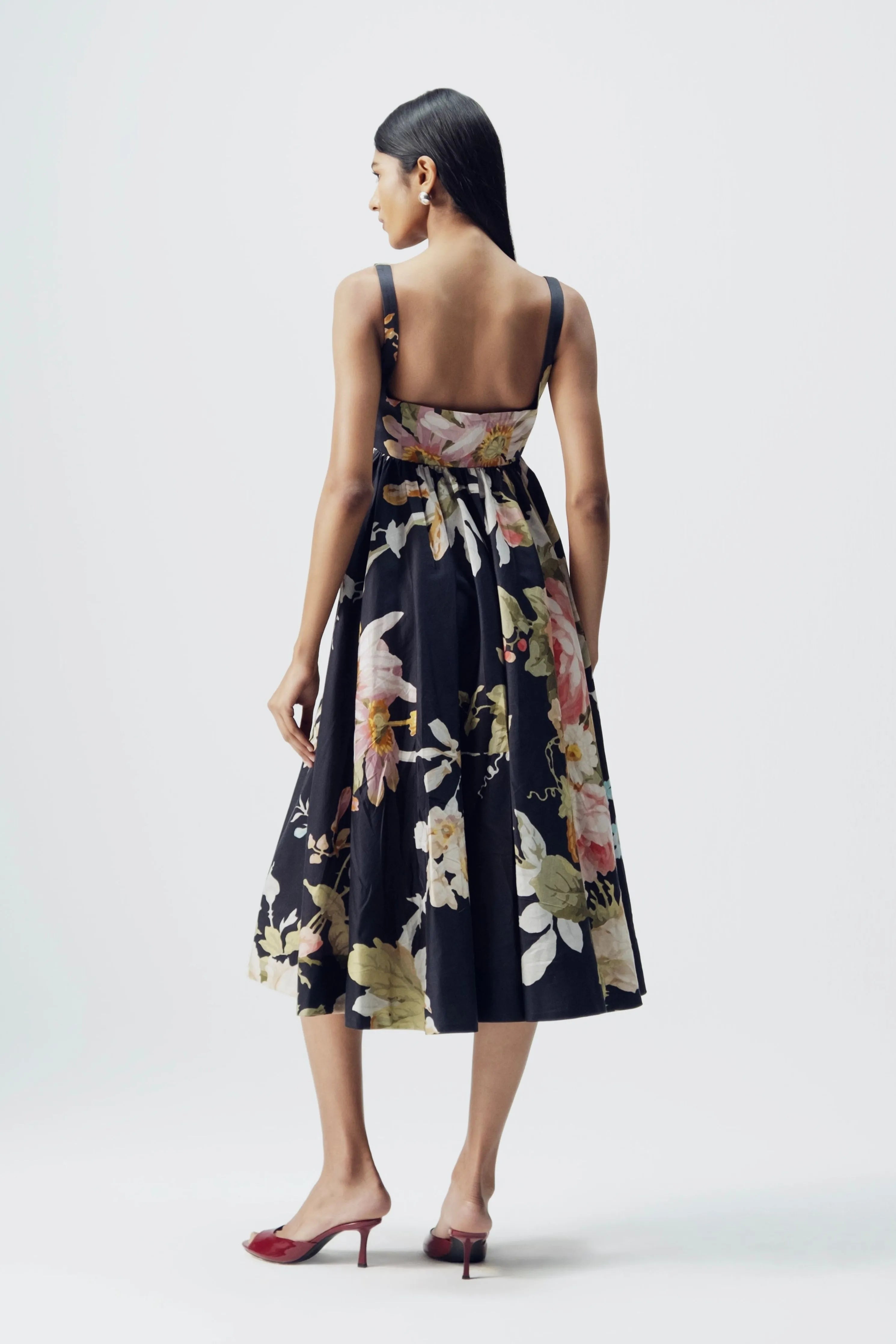 Carmine Embroidered Dress