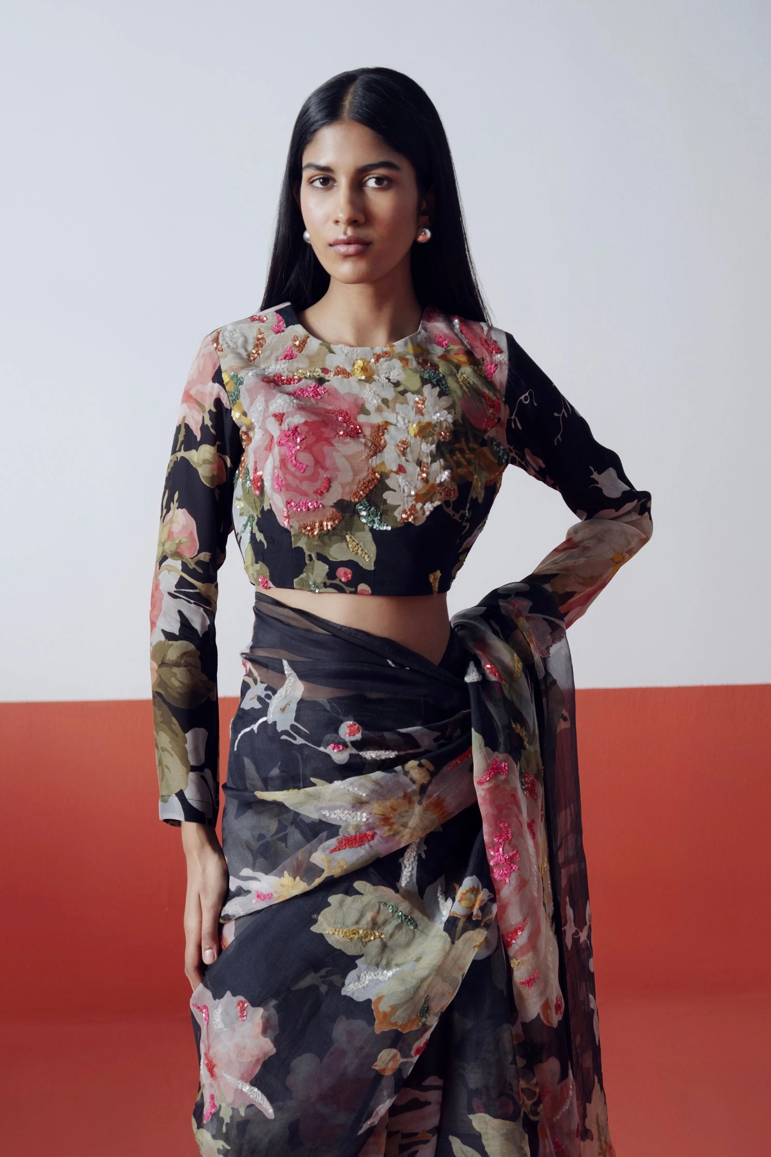 Carmine Embroidered Blouse