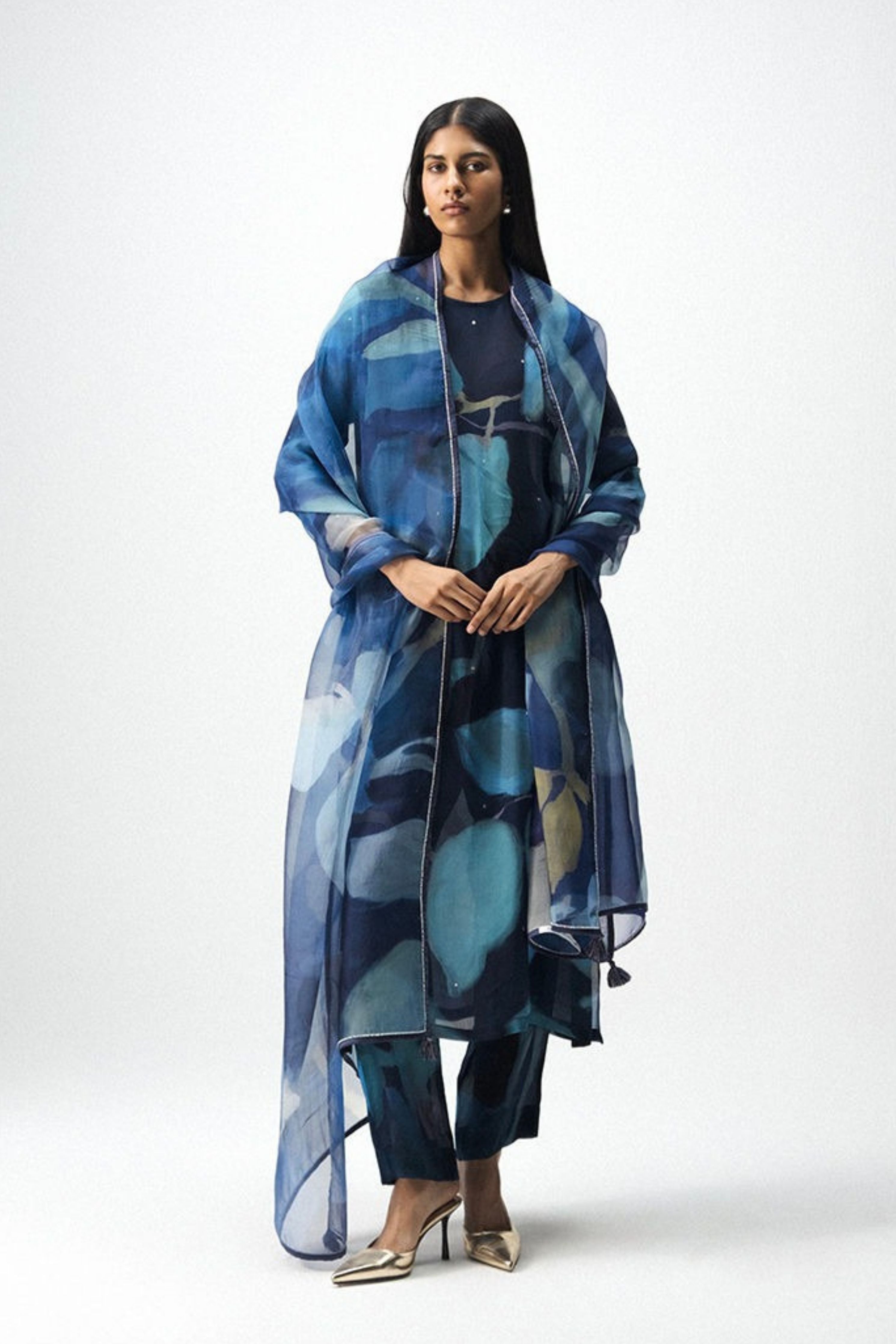 Blue Lagoon Organza Dupatta
