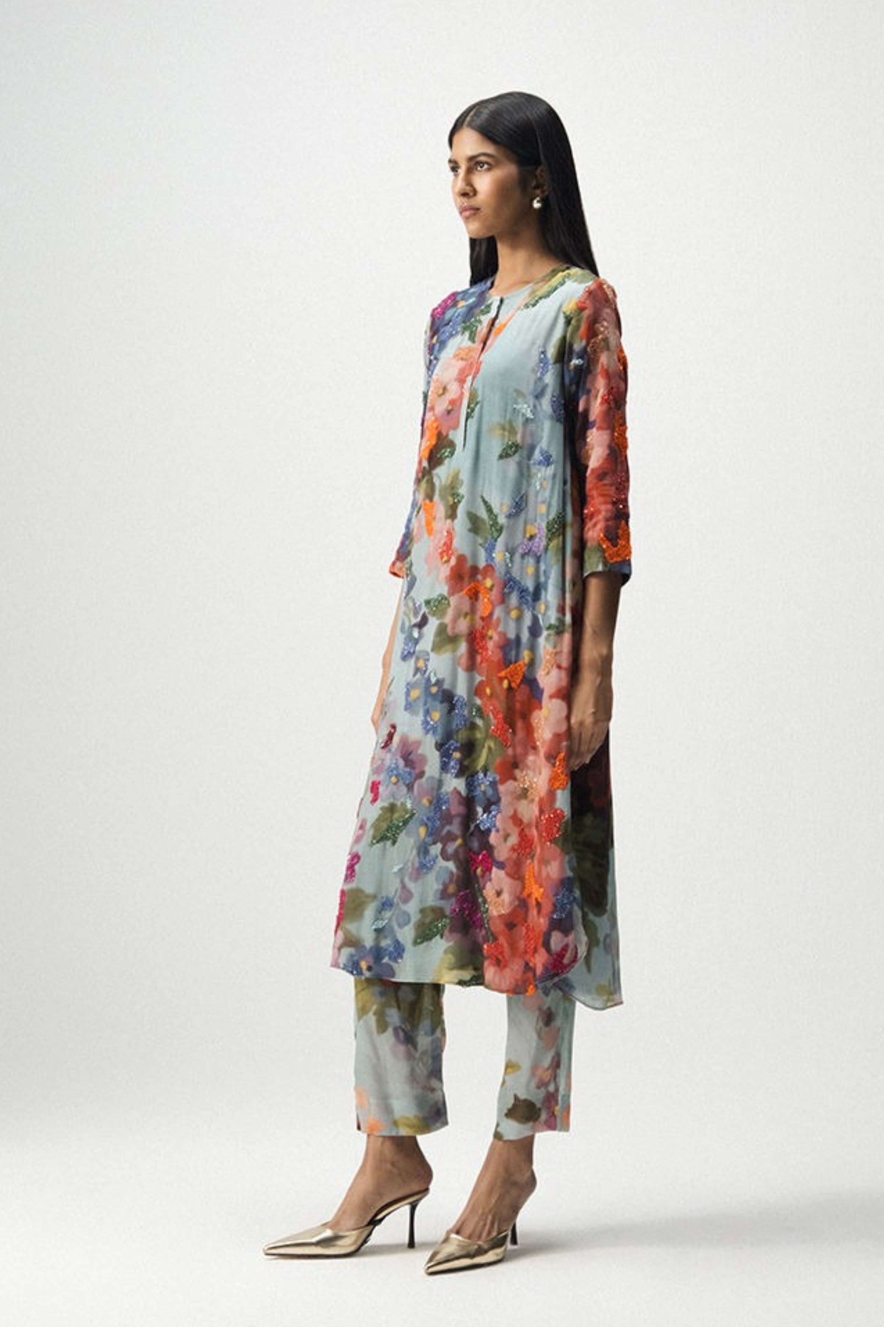 Darlington Long Embroidered Kurta Set