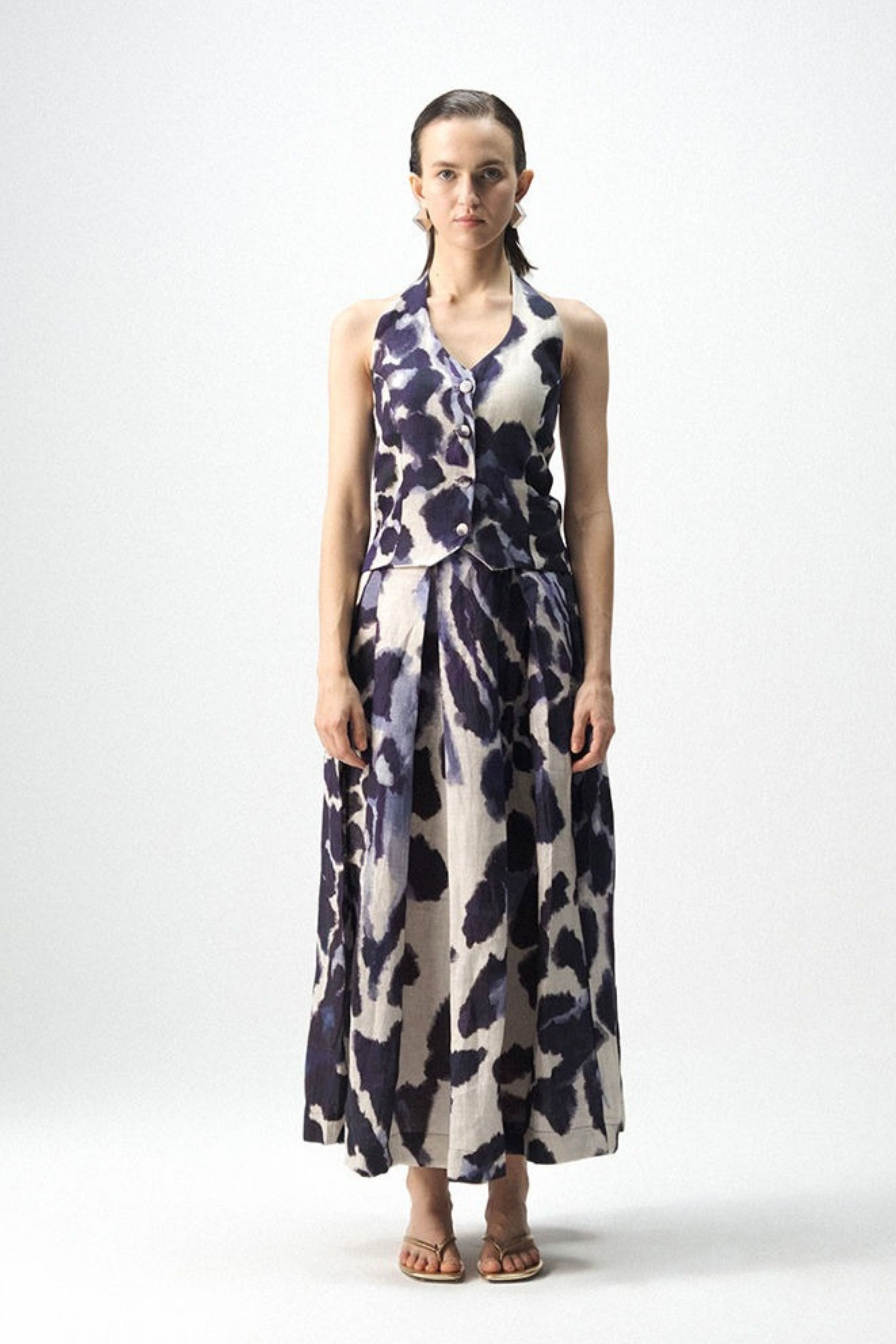 Samburu Halterneck Waitcoat & Box Pleated Skirt