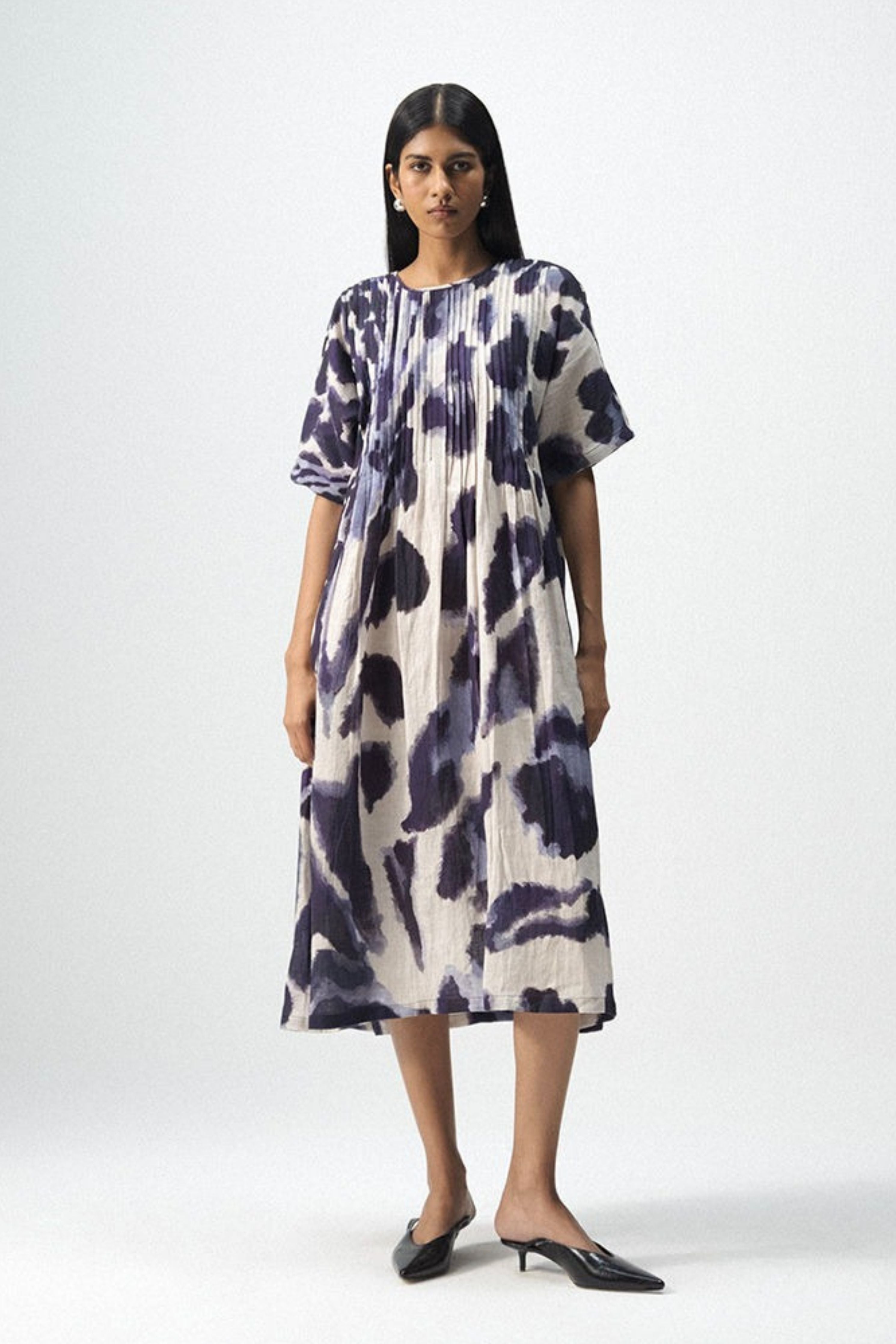 Samburu Linen Pintucks Dress