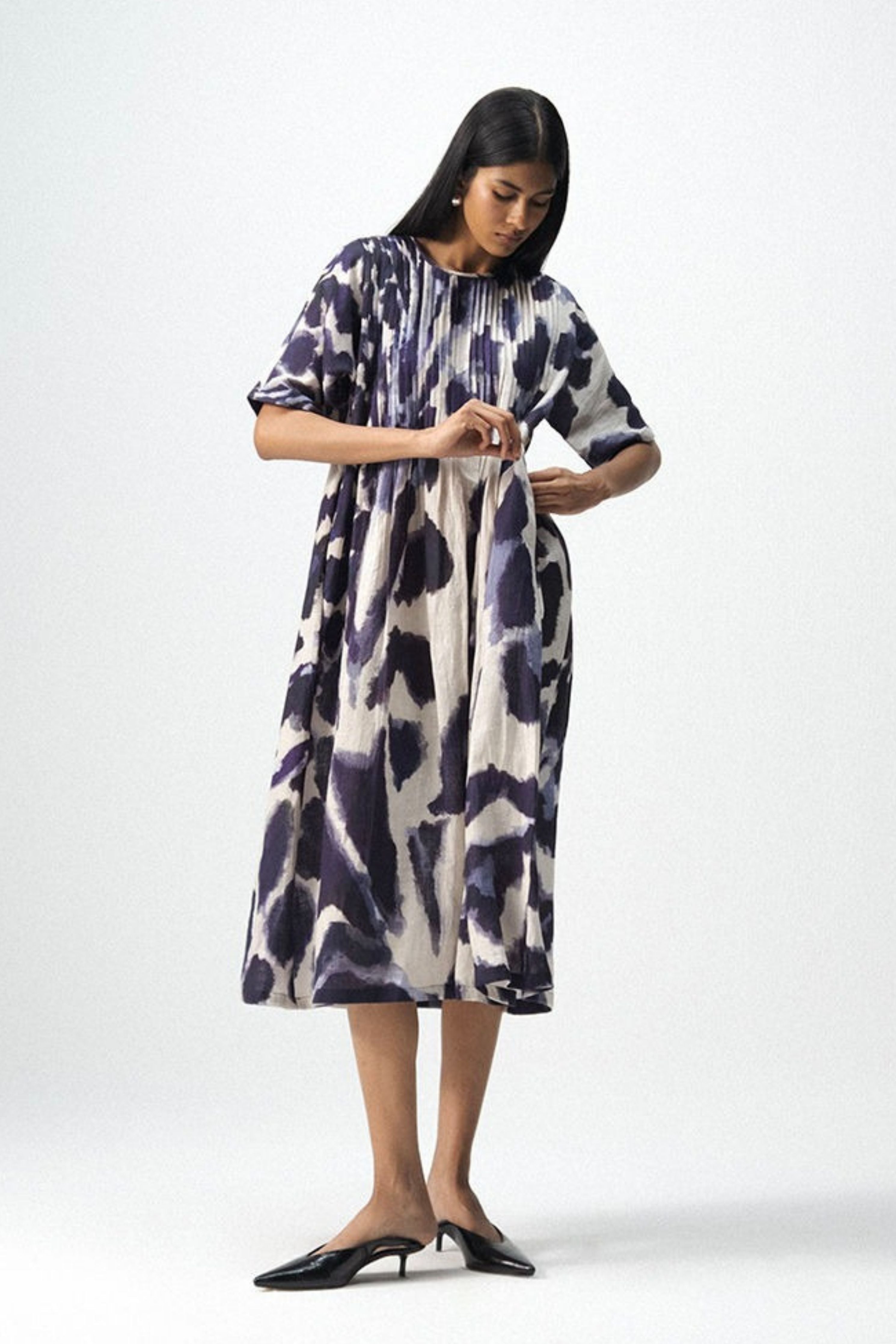 Samburu Linen Pintucks Dress