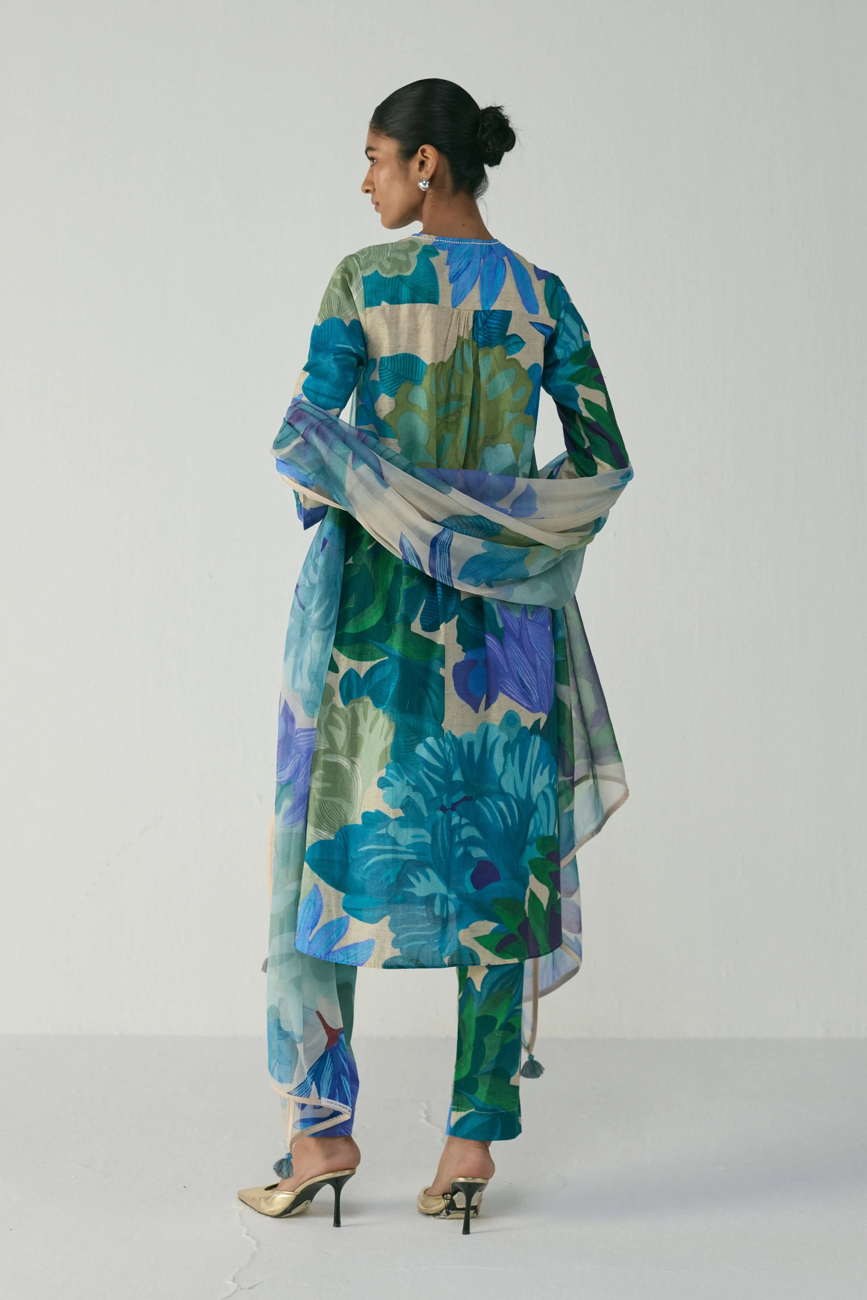 Garden Party Long Cotton Kurta Set