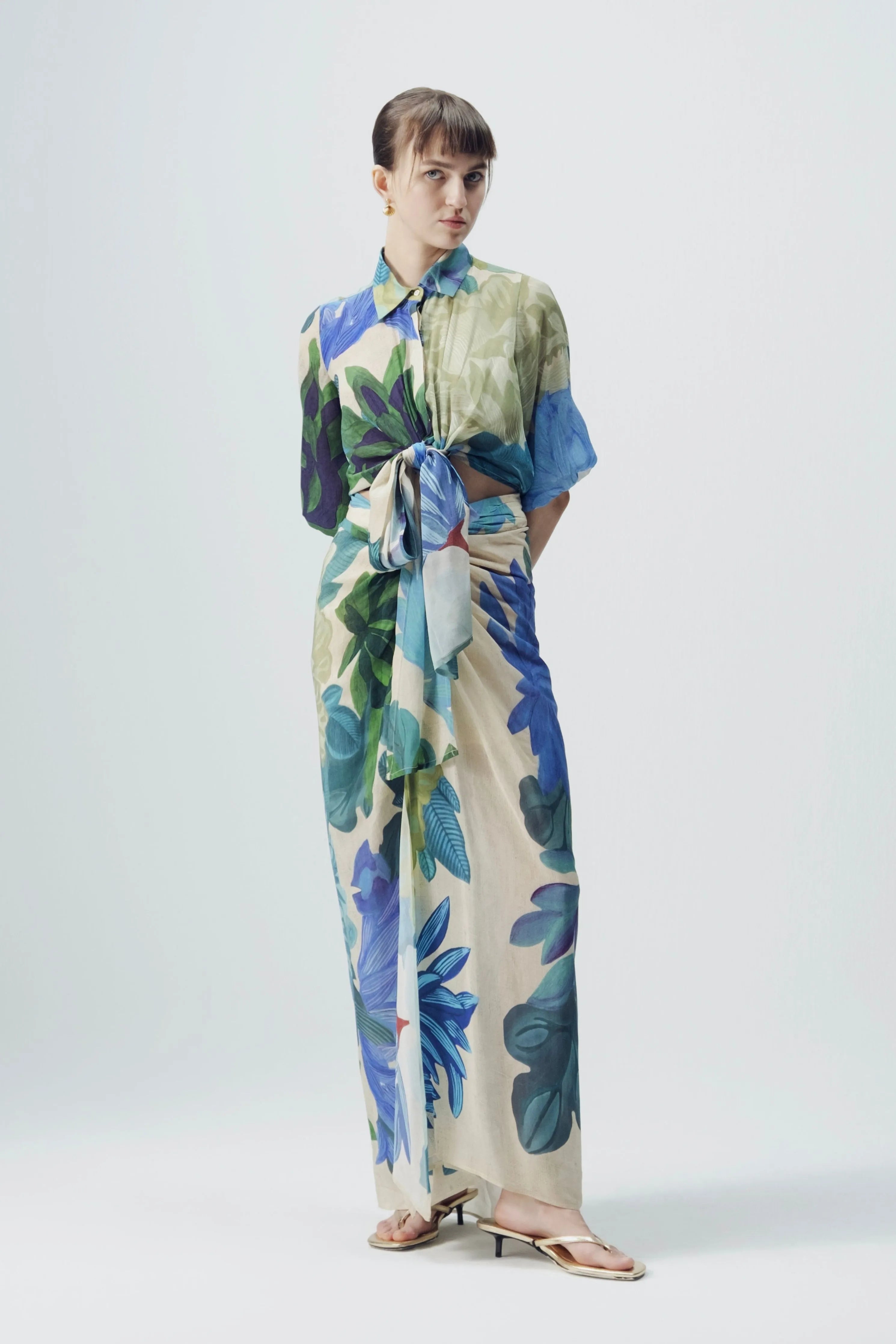 Garden Party Tie Up Top & Skirt Set