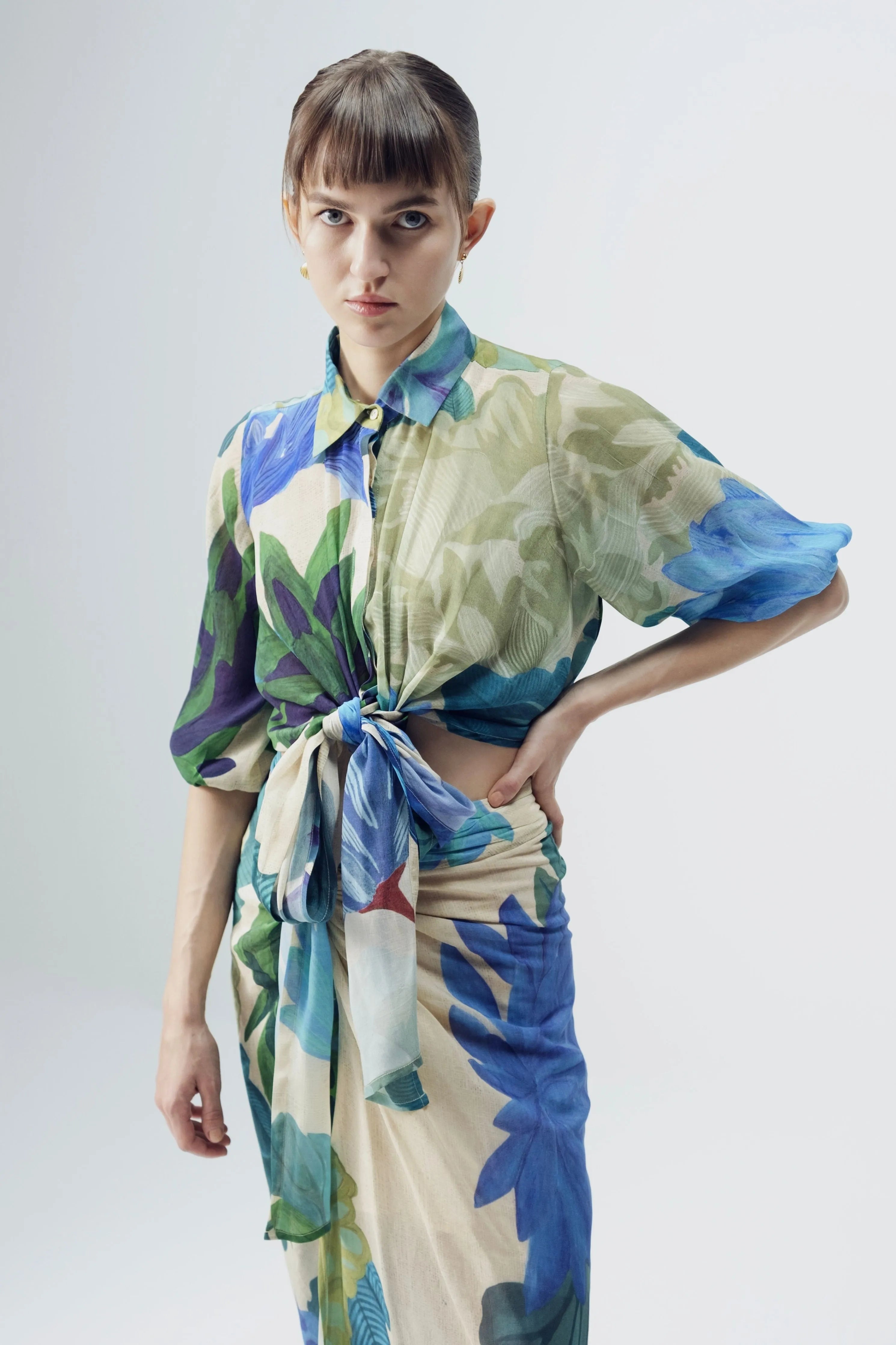Garden Party Tie Up Top & Skirt Set