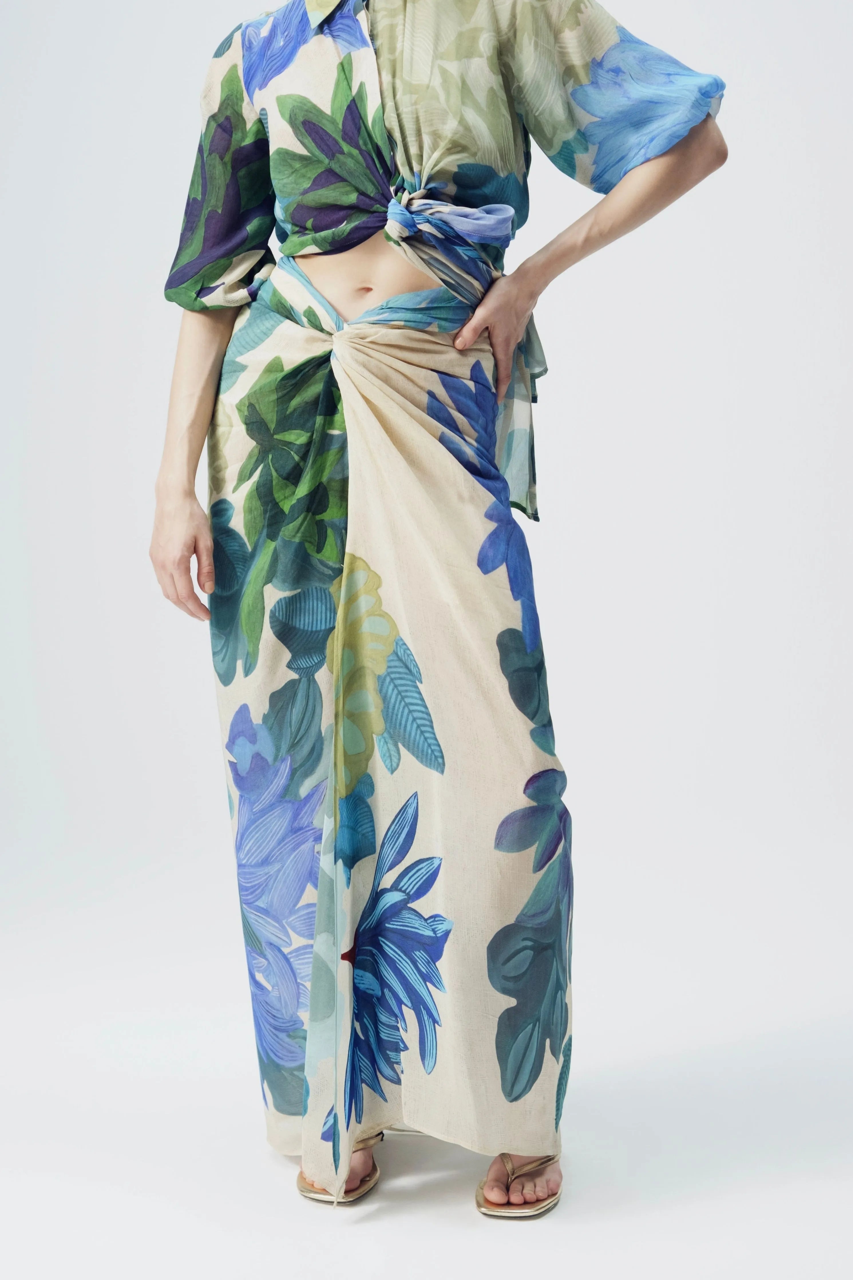 Garden Party Tie Up Top & Skirt Set