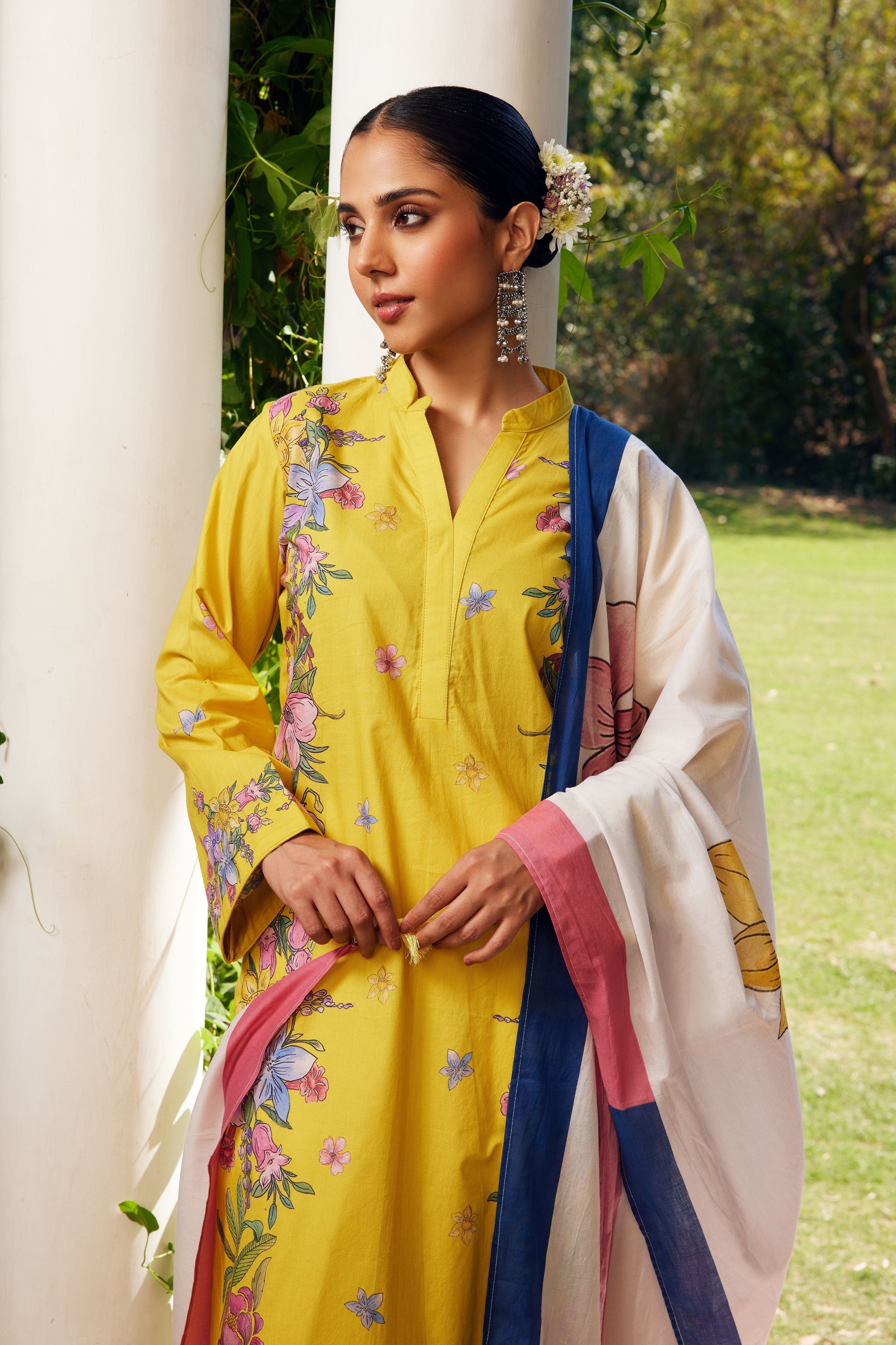 Yellow Gulzaar Floral Kurta Set