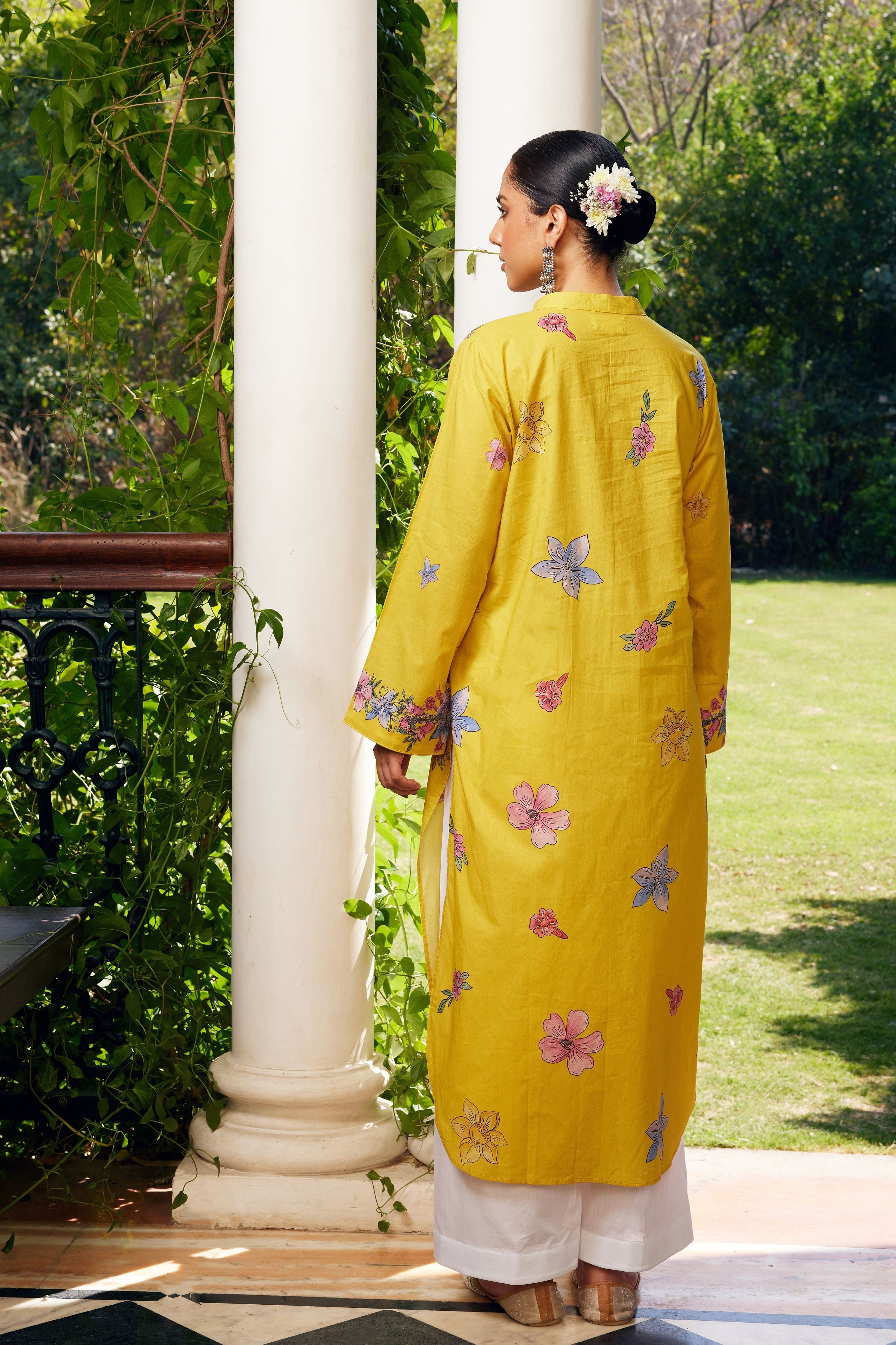 Yellow Gulzaar Floral Kurta Set