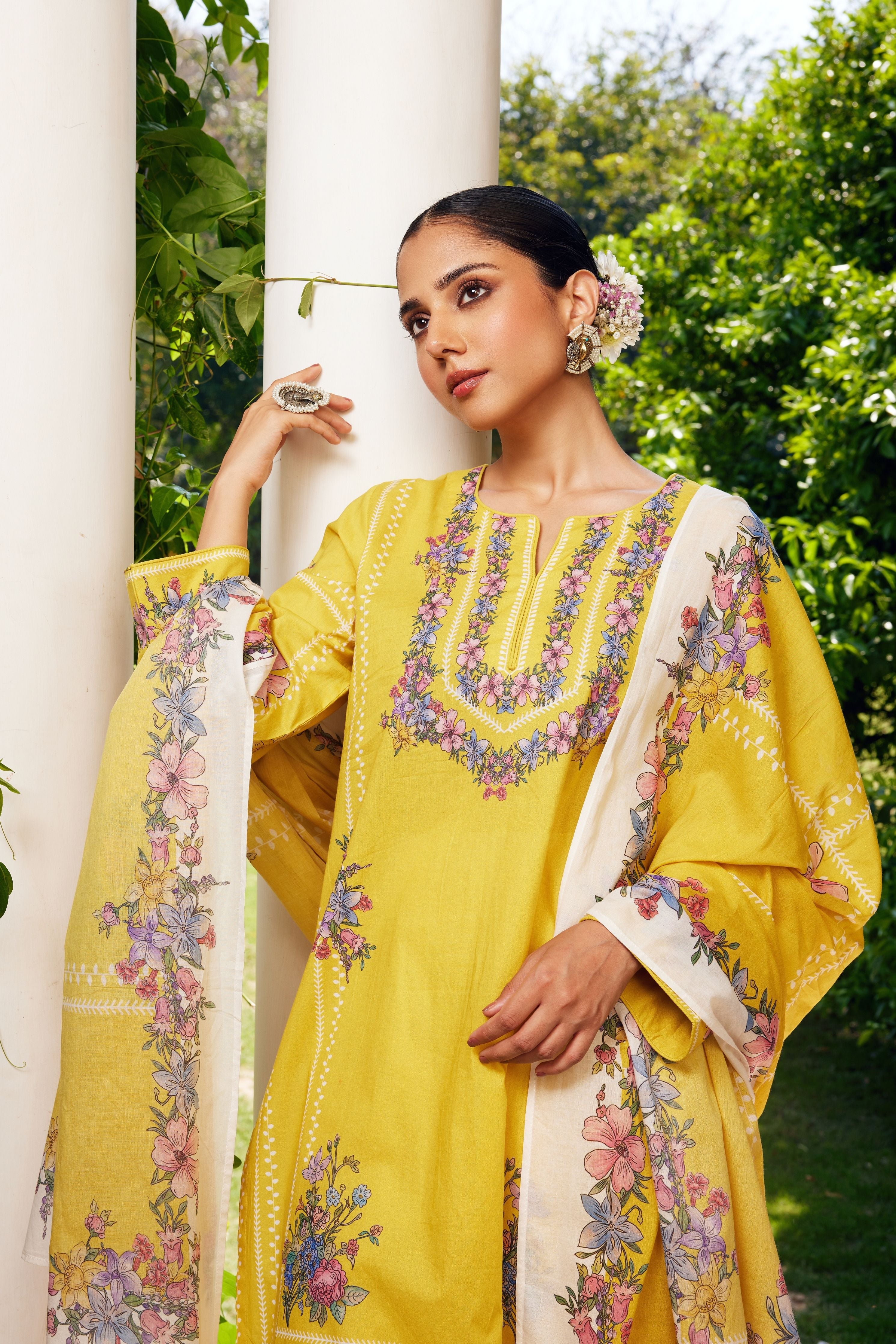 Yellow Gulzaar Short Kurta Set