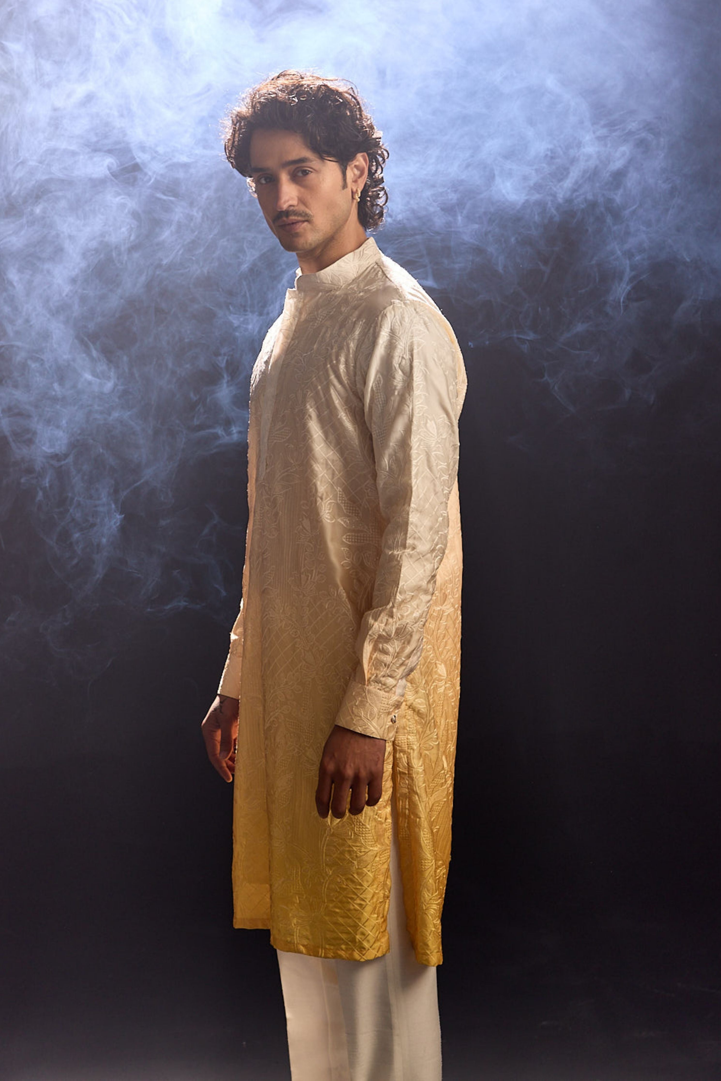 Yellow Ombre Kurta Set