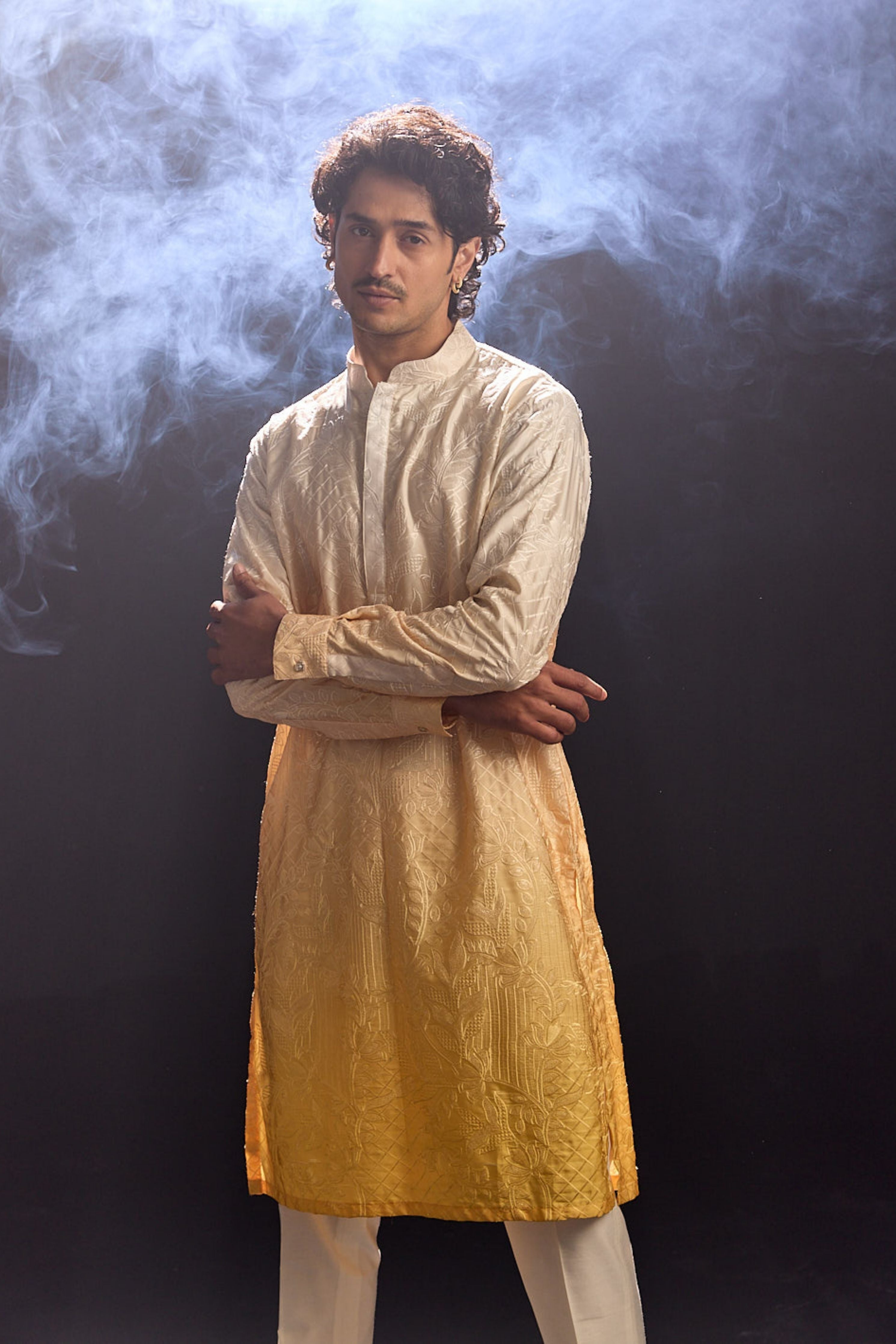 Yellow Ombre Kurta Set