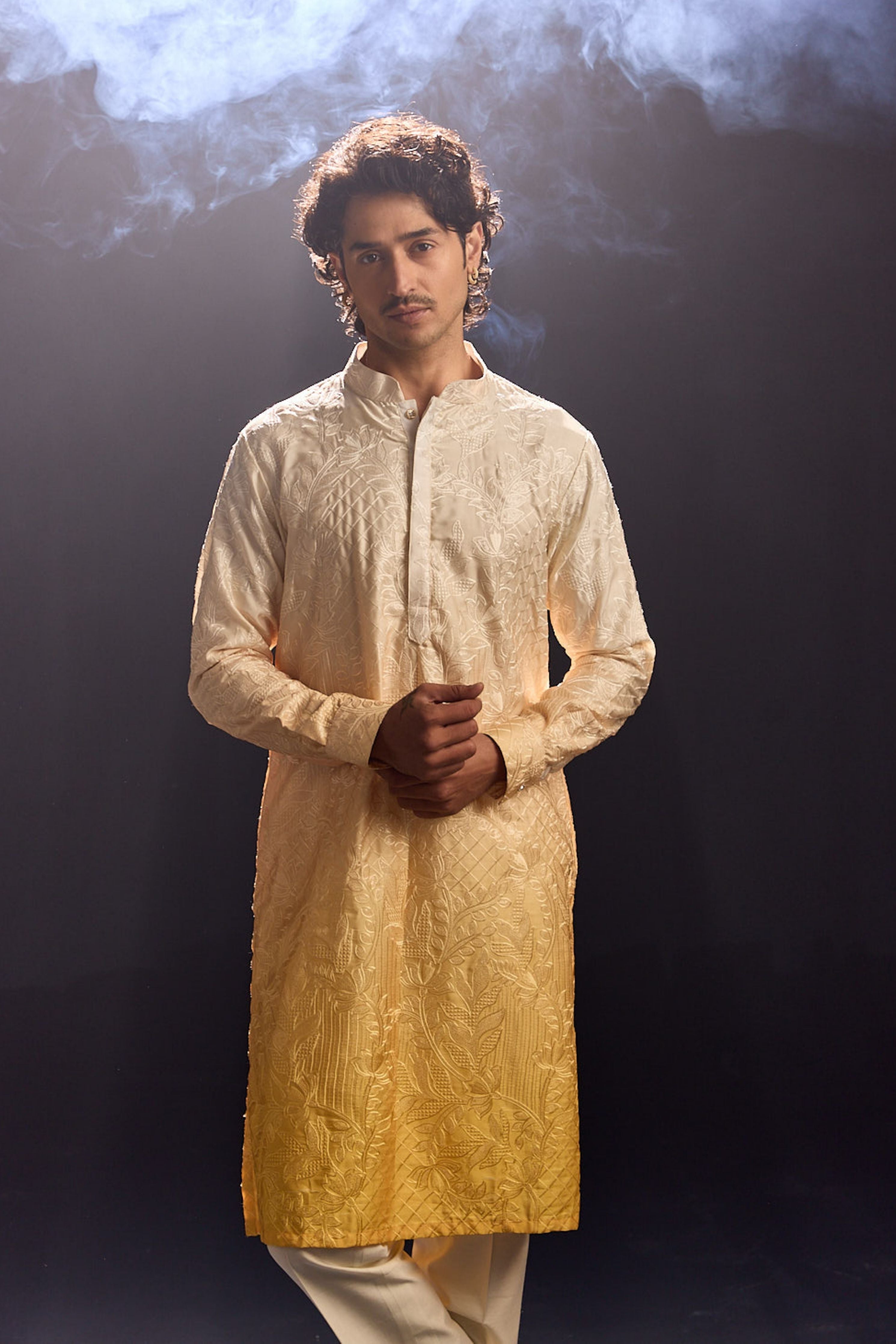 Yellow Ombre Kurta Set