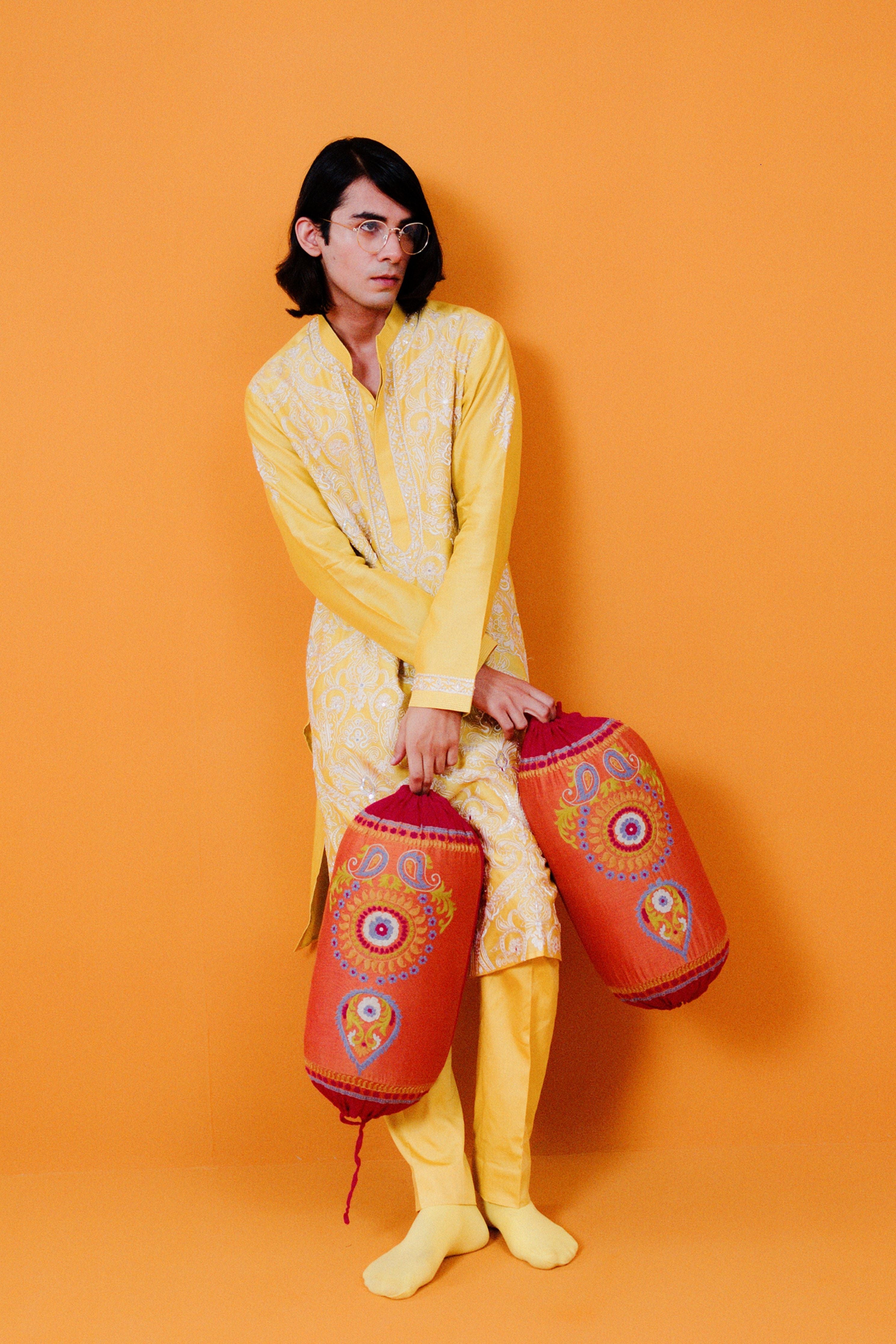 Yellow Passion Paisley Kurta Set