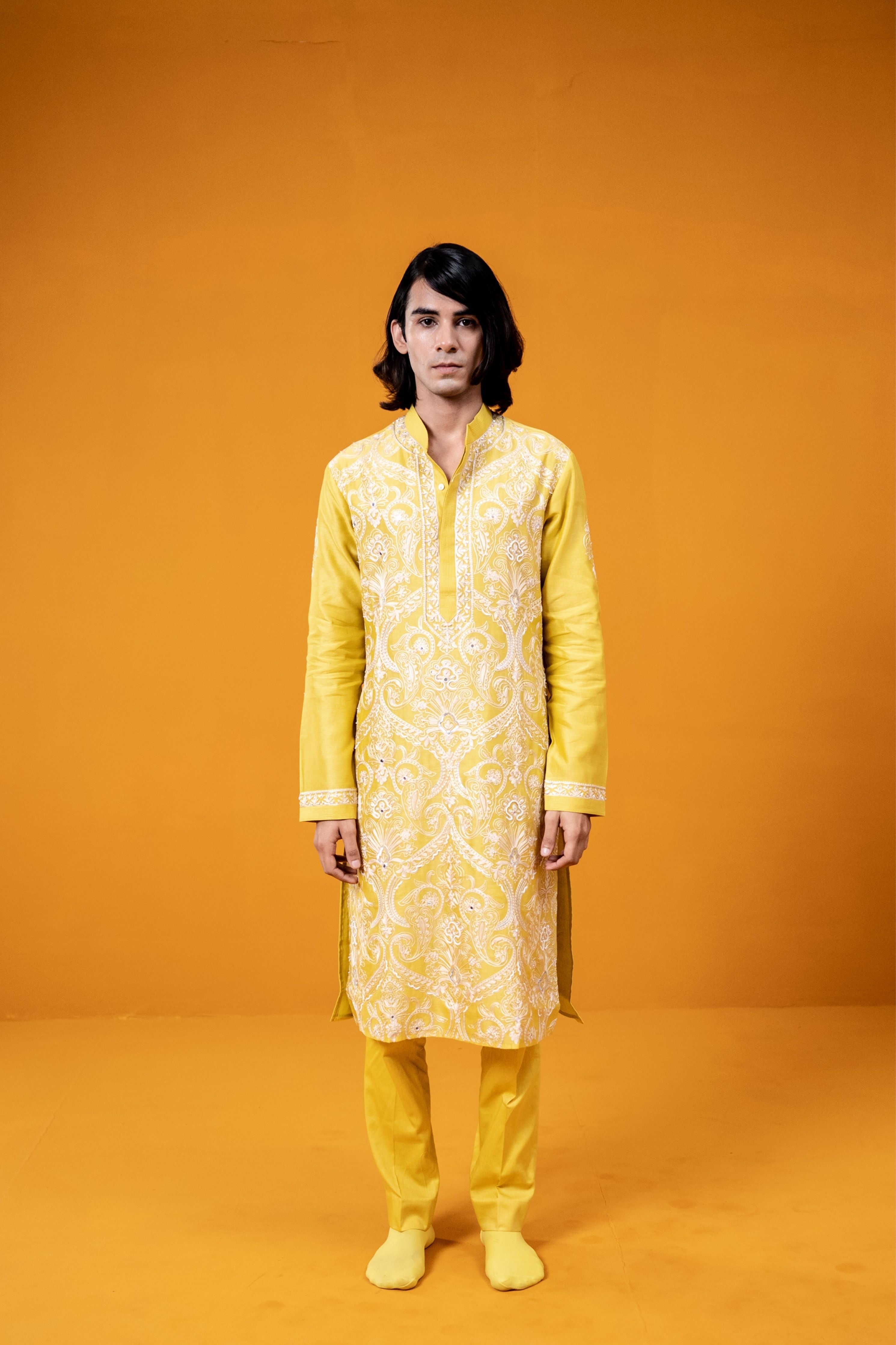 Yellow Passion Paisley Kurta Set