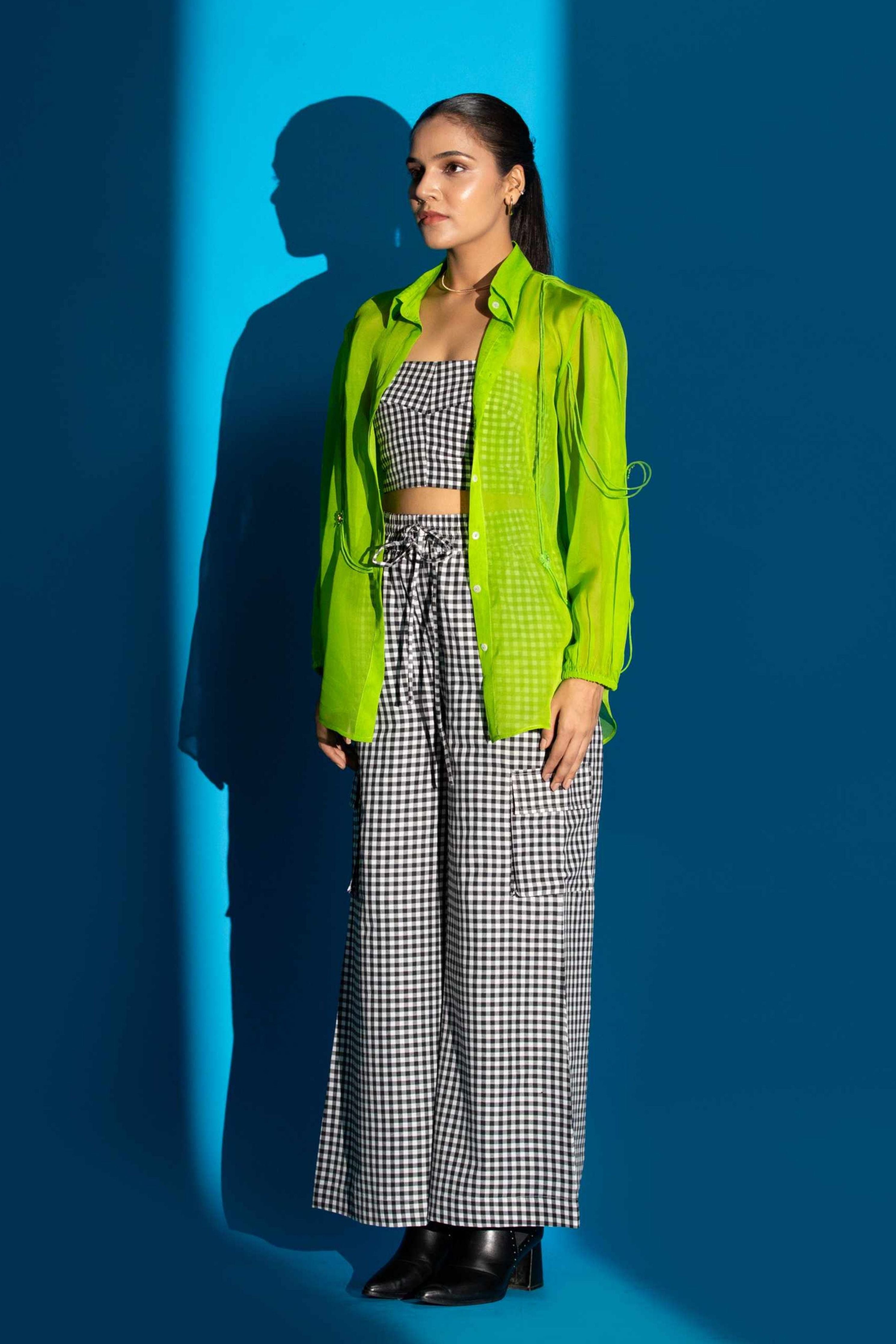 Neon Green Zinnia Shirt