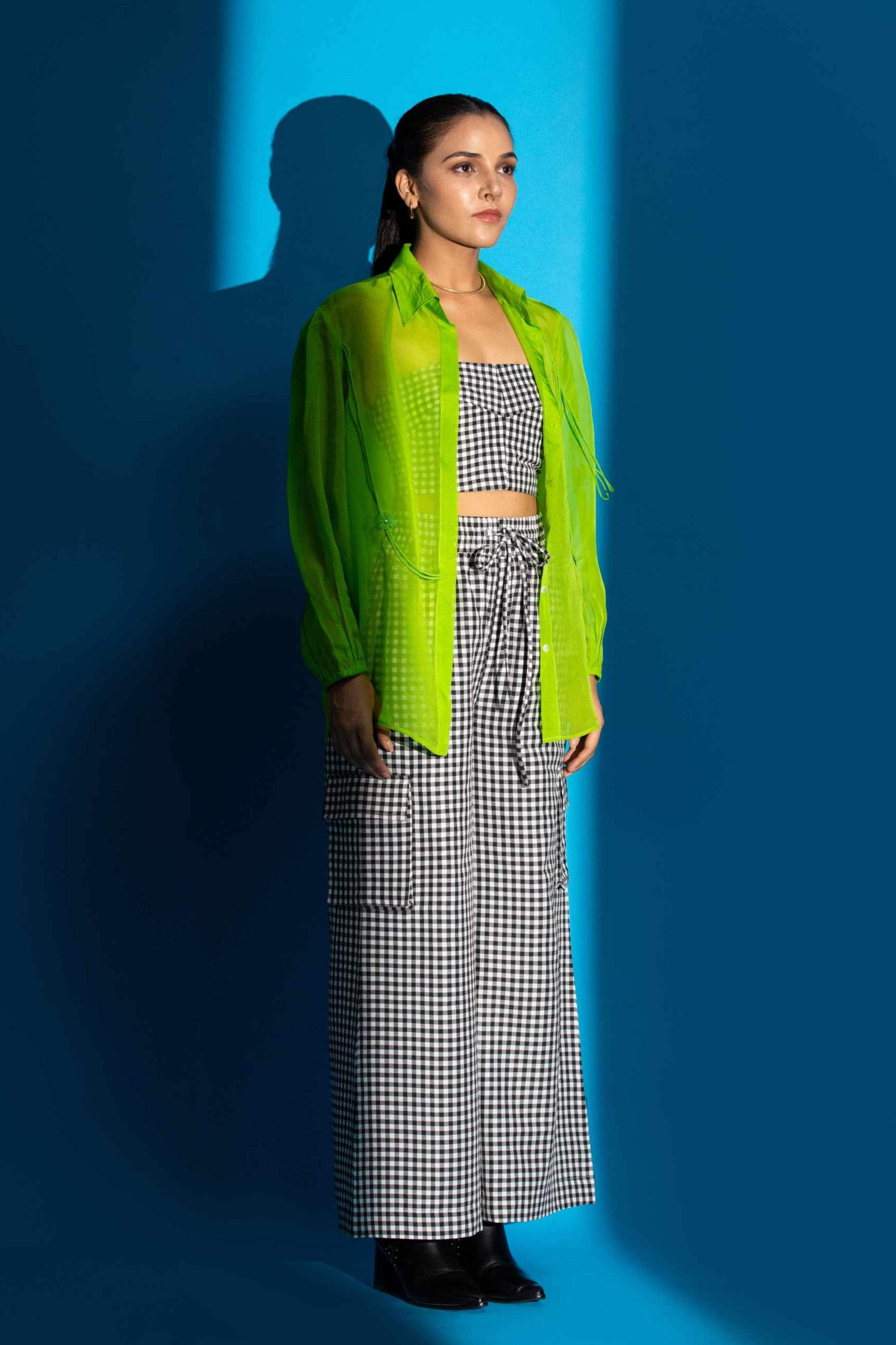 Neon Green Zinnia Shirt