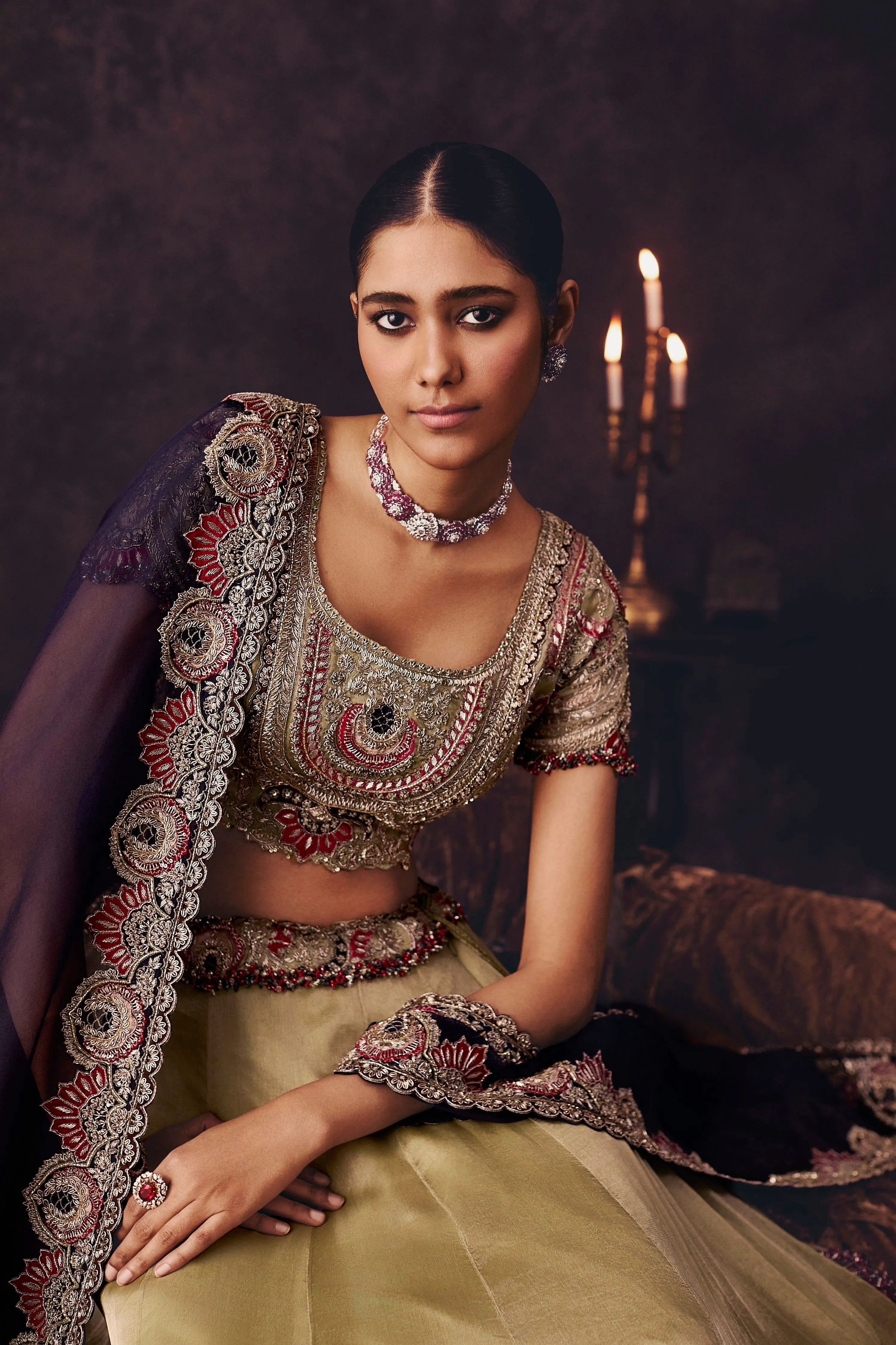 Am Maal Applique Lehenga Set