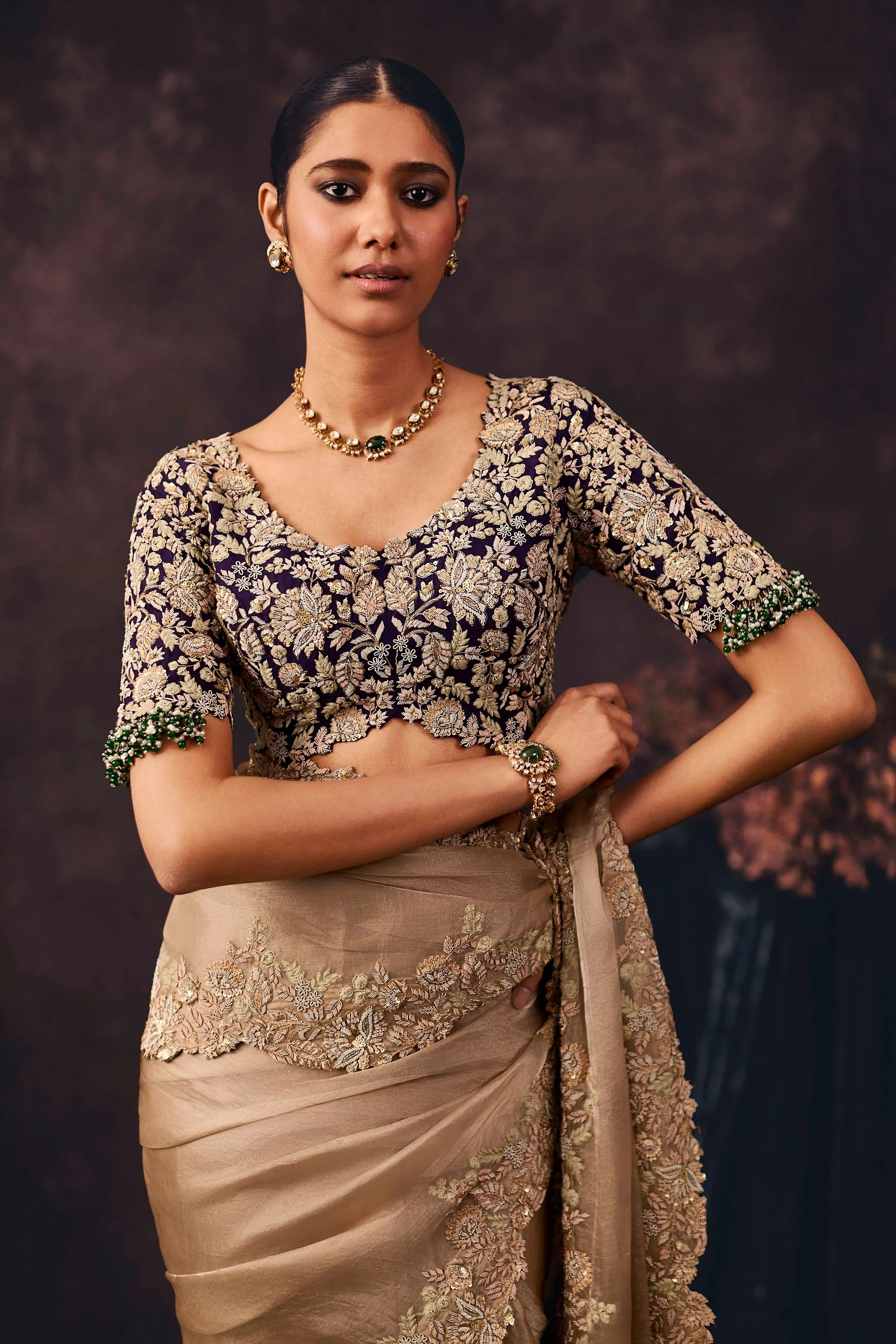As Maal Resham Palla Tissue Saree Set