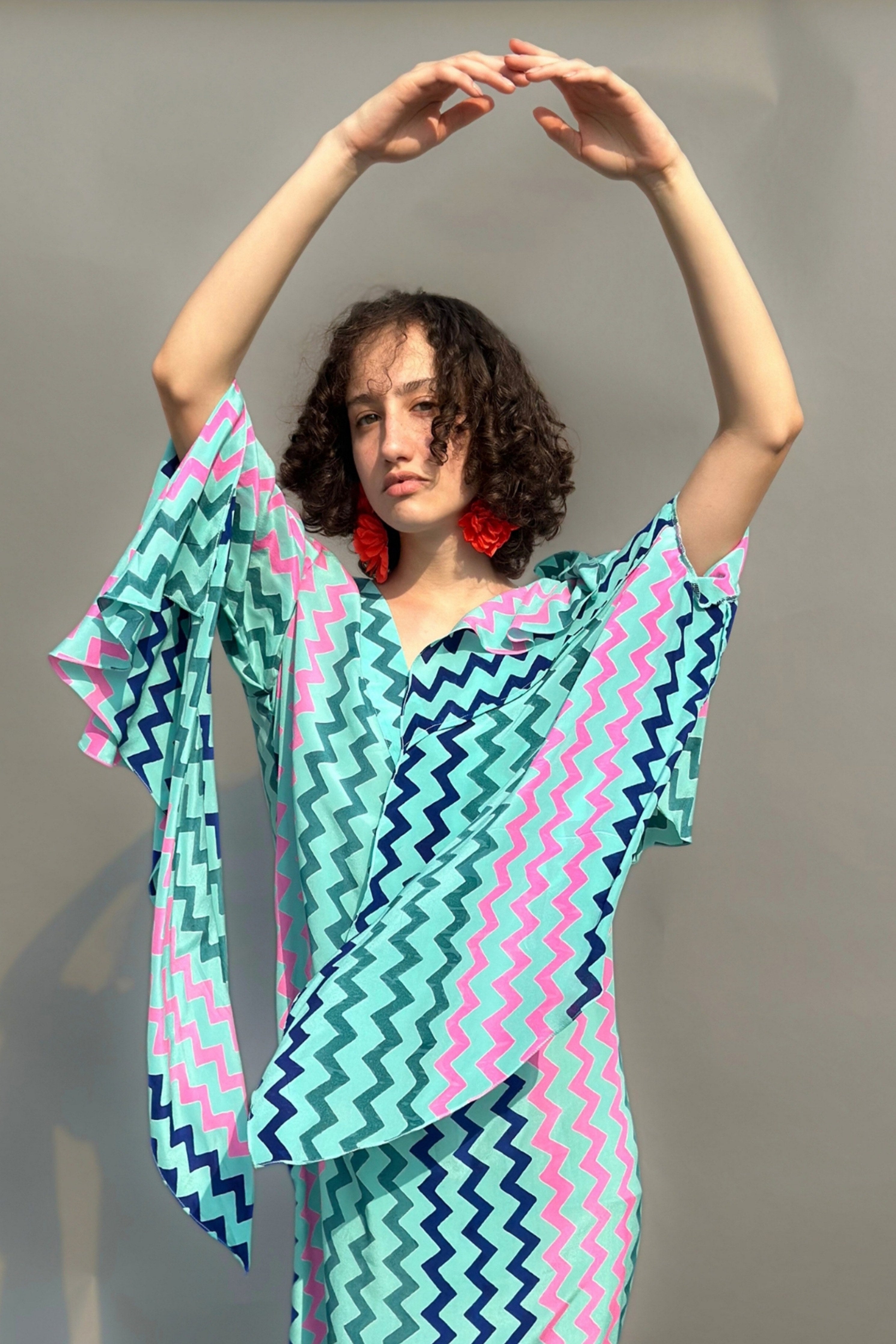 Zig Zag Printed Maxi Dress