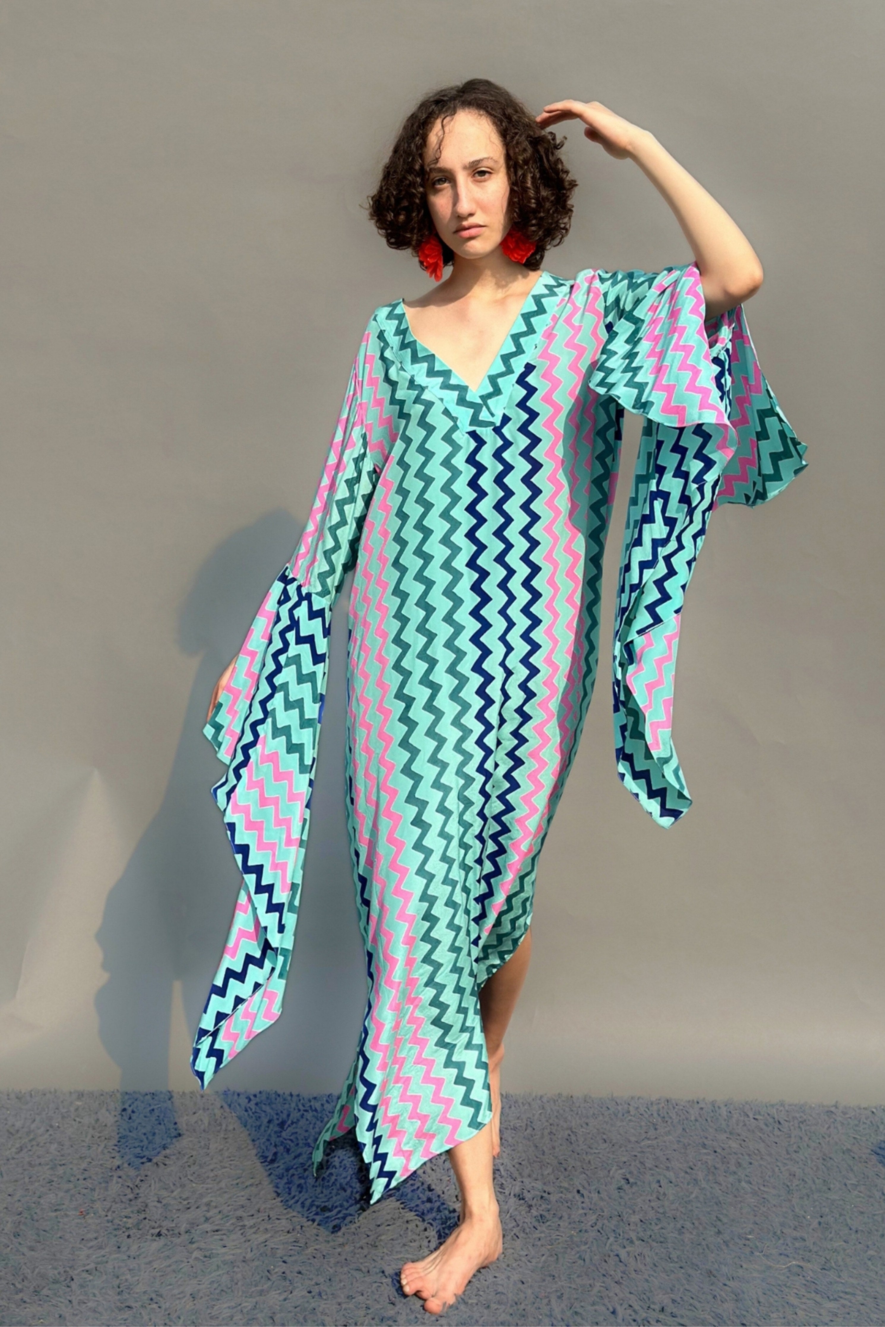 Zig Zag Printed Maxi Dress
