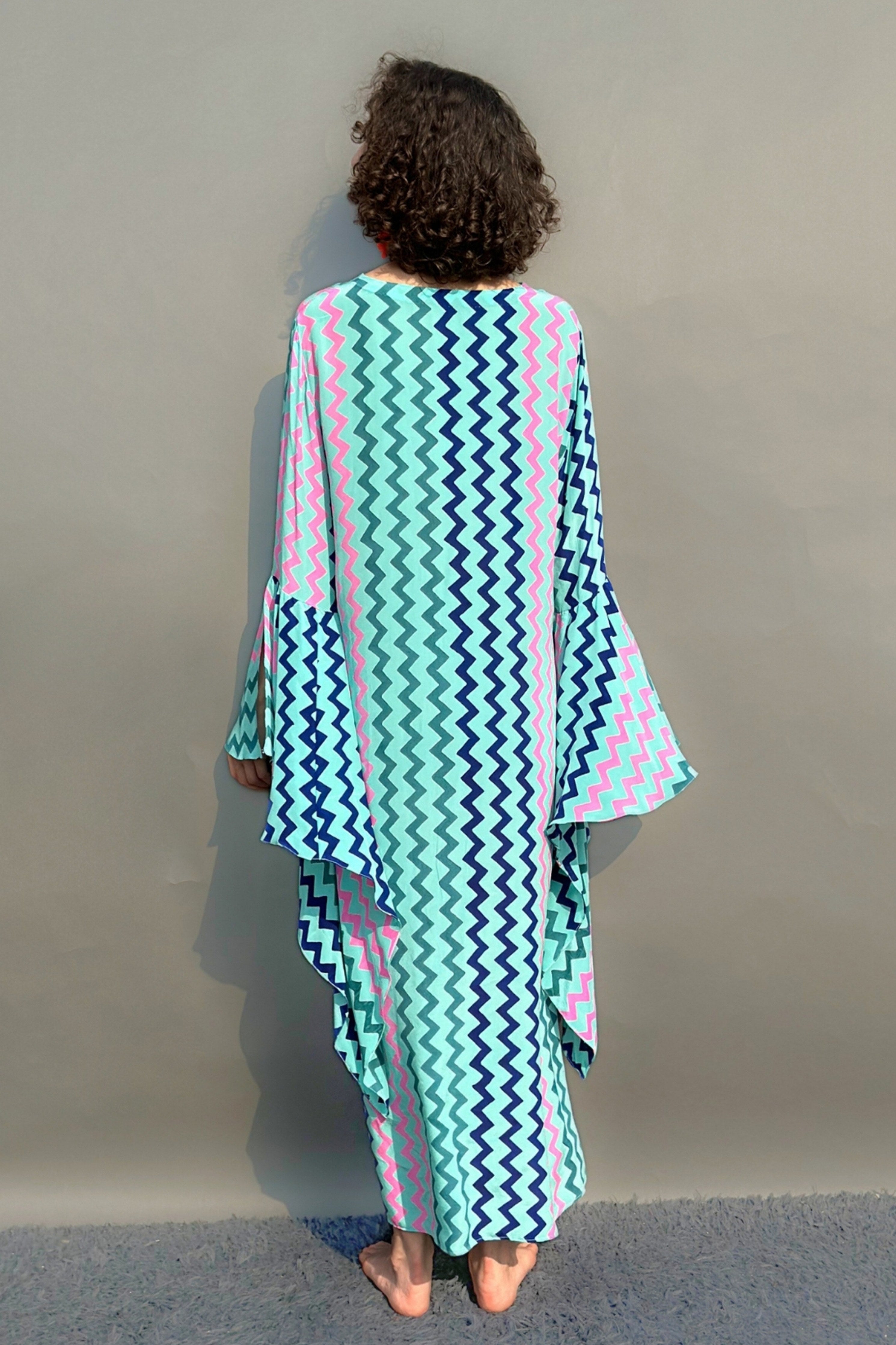 Zig Zag Printed Maxi Dress