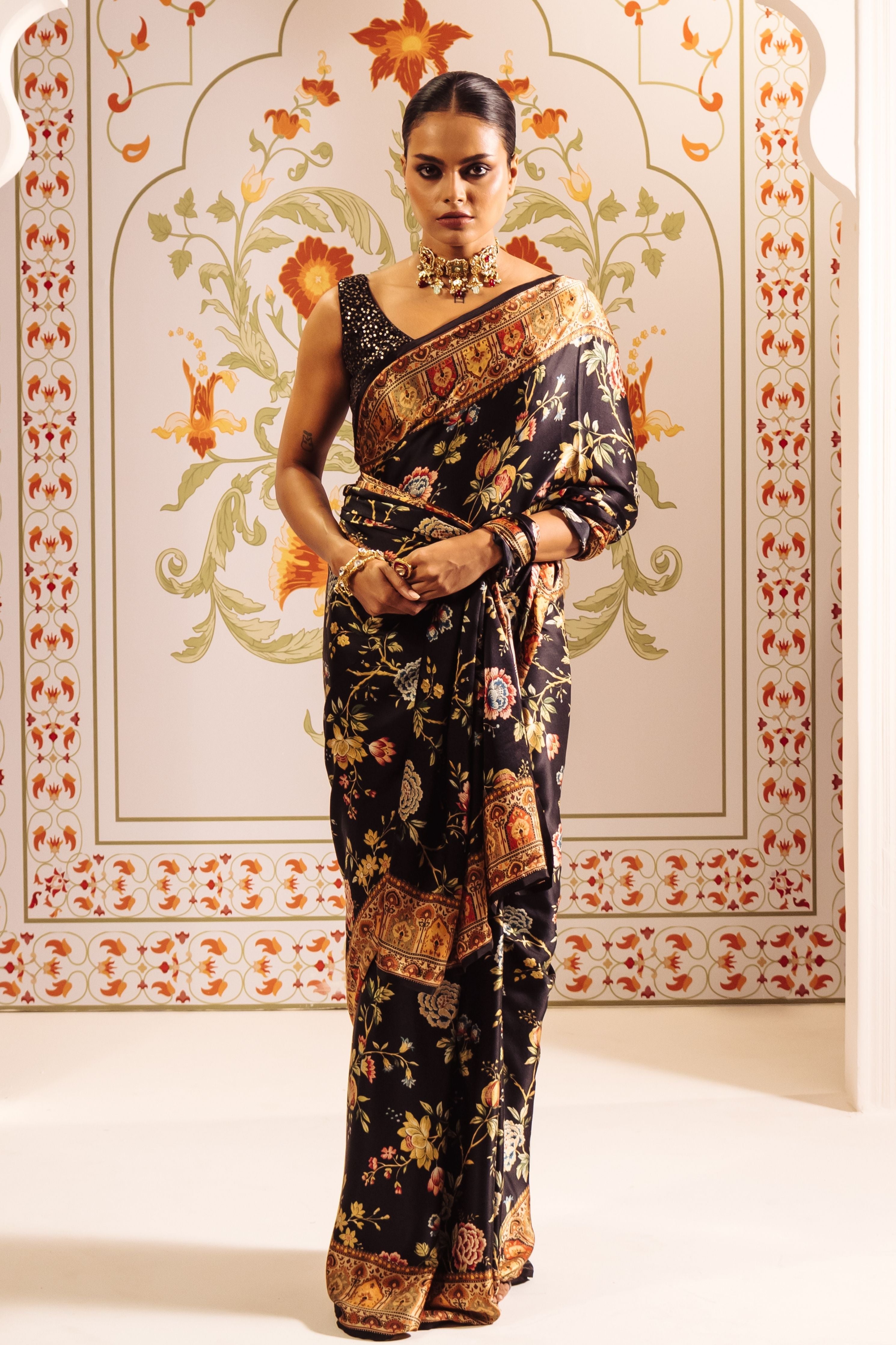 Zoya Black Saree
