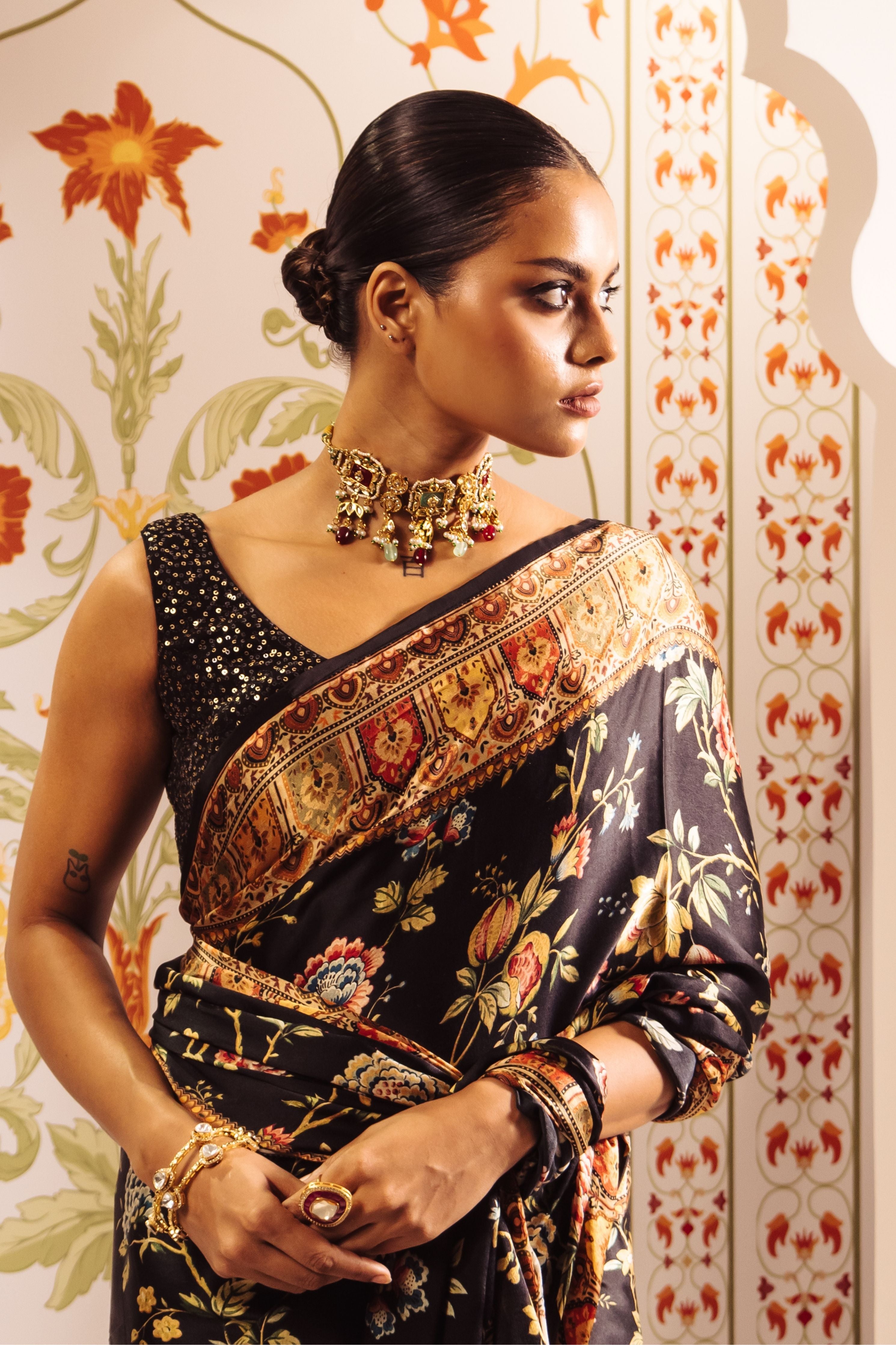 Zoya Black Saree
