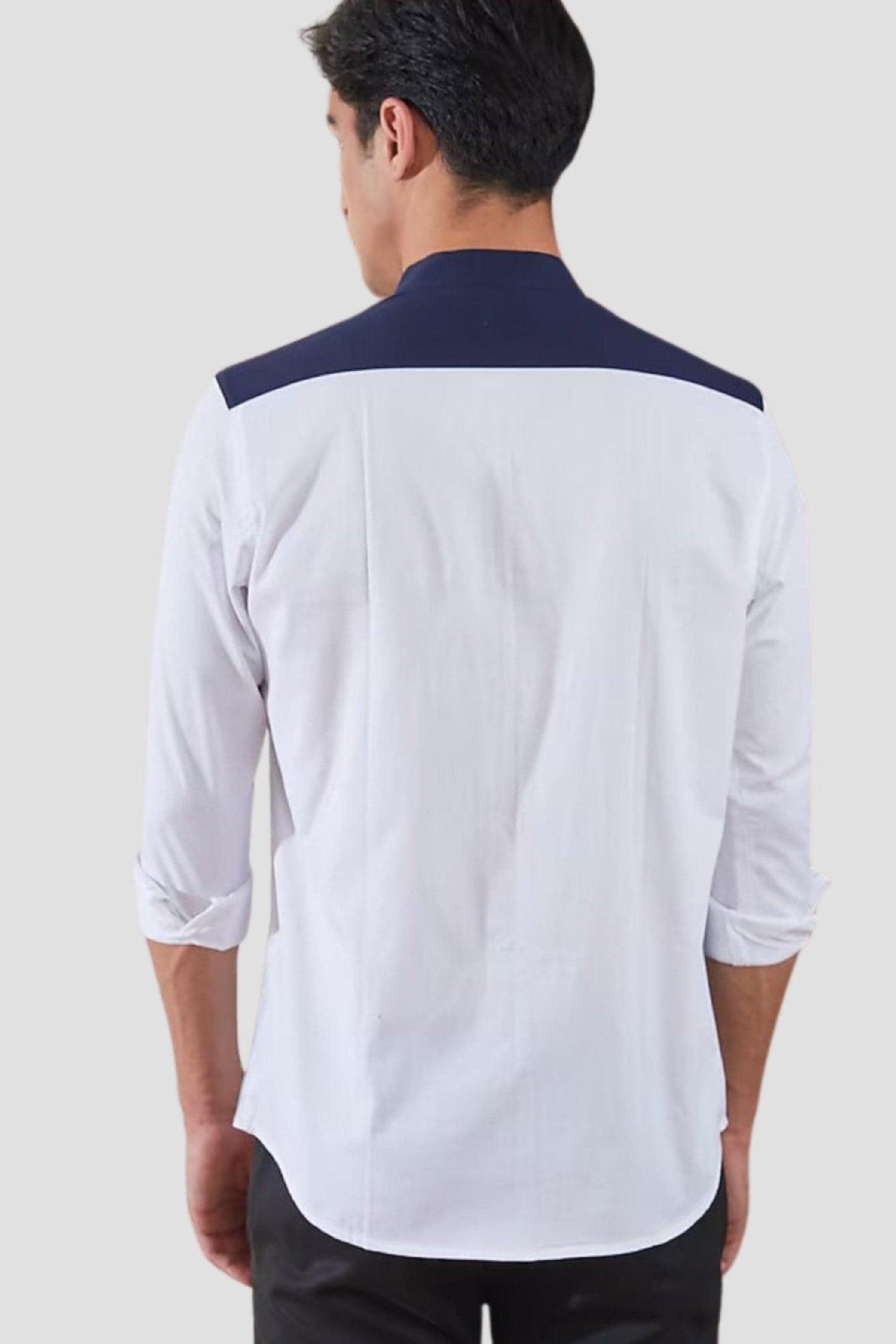 White Colour blocked Formal