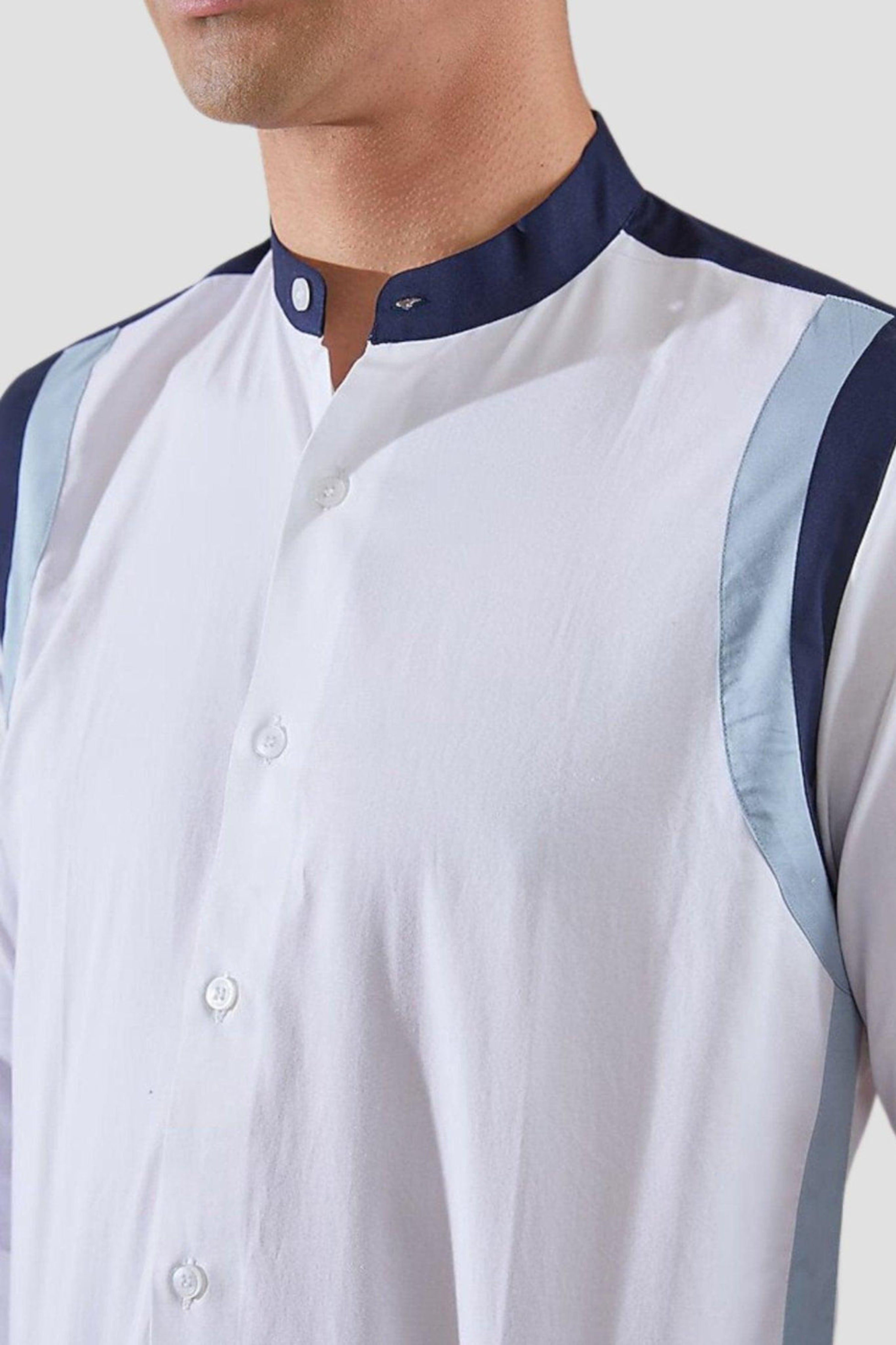 White Colour blocked Formal
