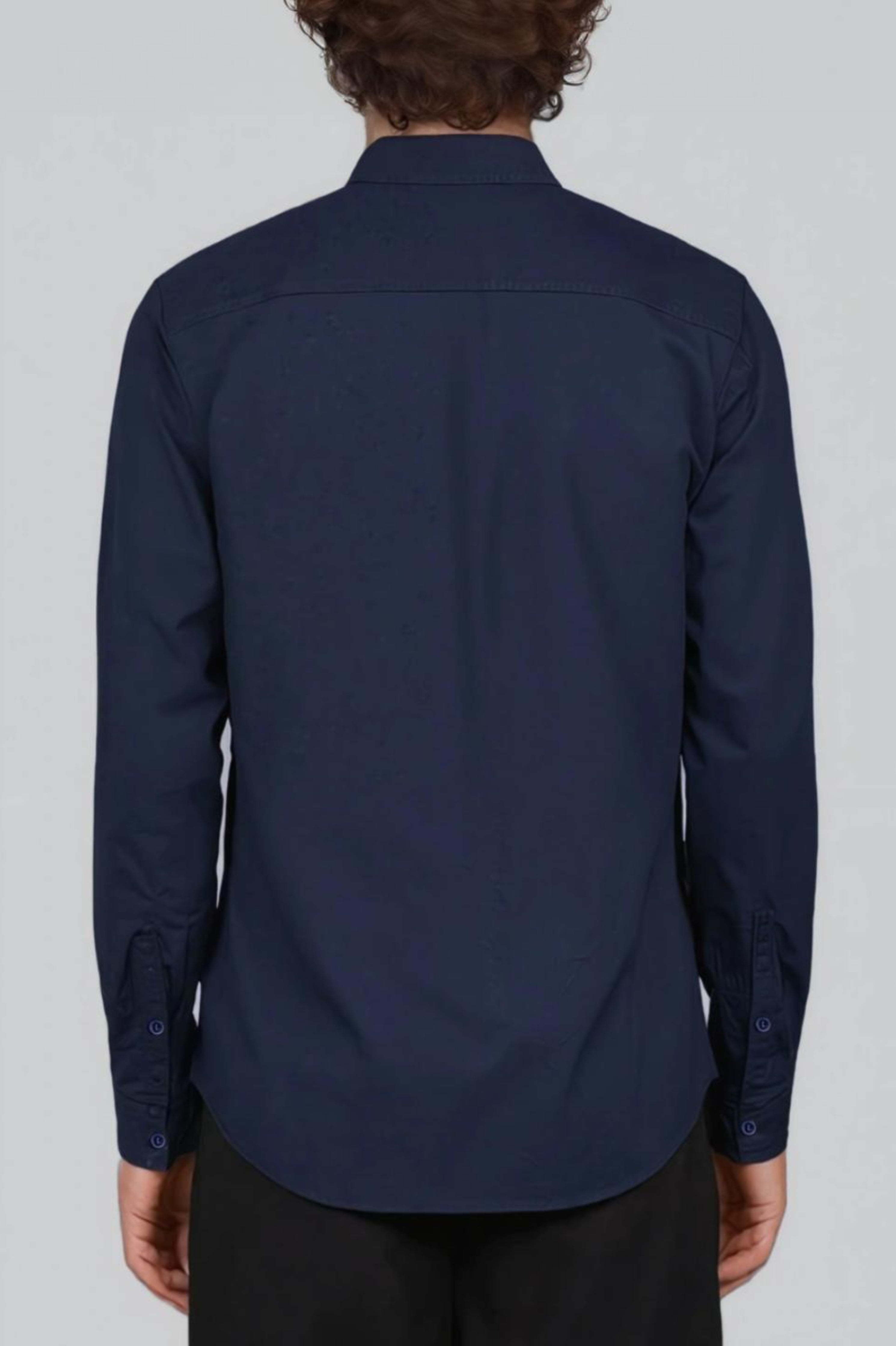 Navy Abstract Embroidered Party Shirt