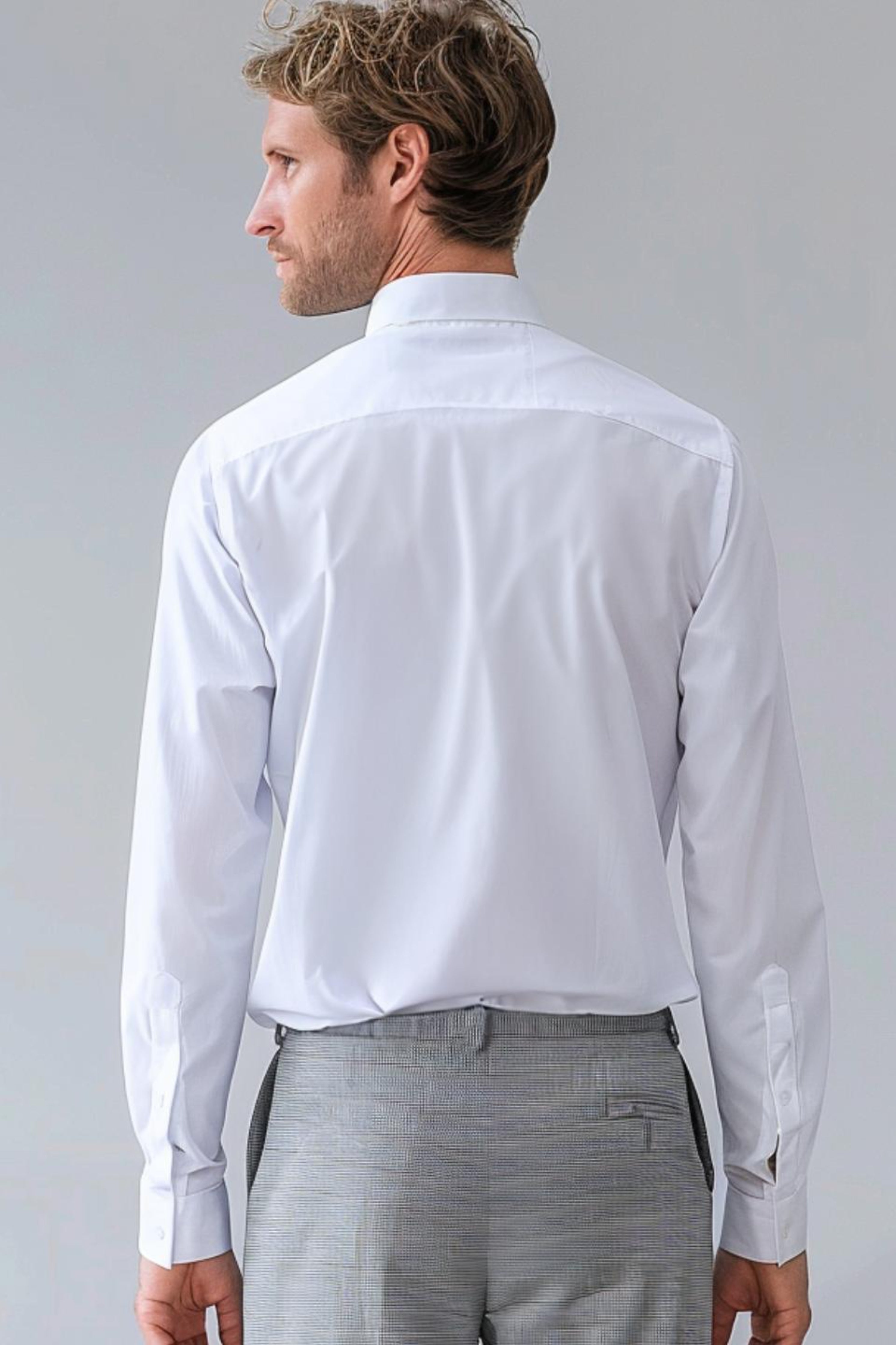 White Geometric Cord Casual Shirt