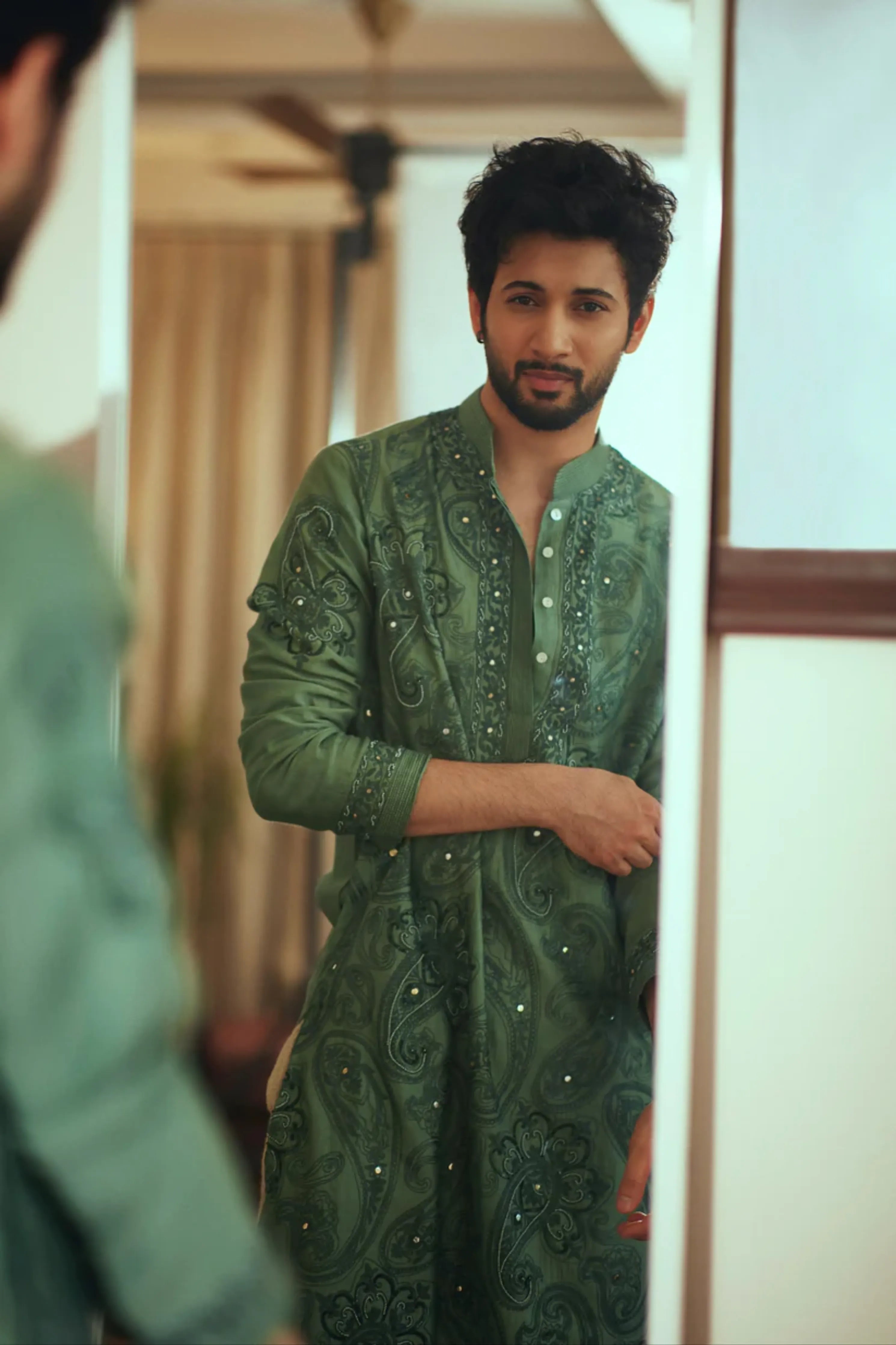 Rohit Saraf In Moss Green Power Paisley Kurta Set