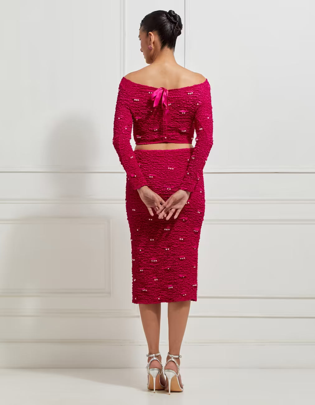 Cropped Fitted Skirt In Pink